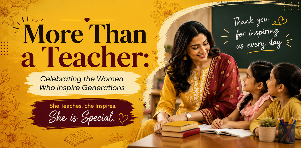 More Than a Teacher: celebrating an inspiring woman teacher helping young girls learn, with a message honoring women who inspire generations