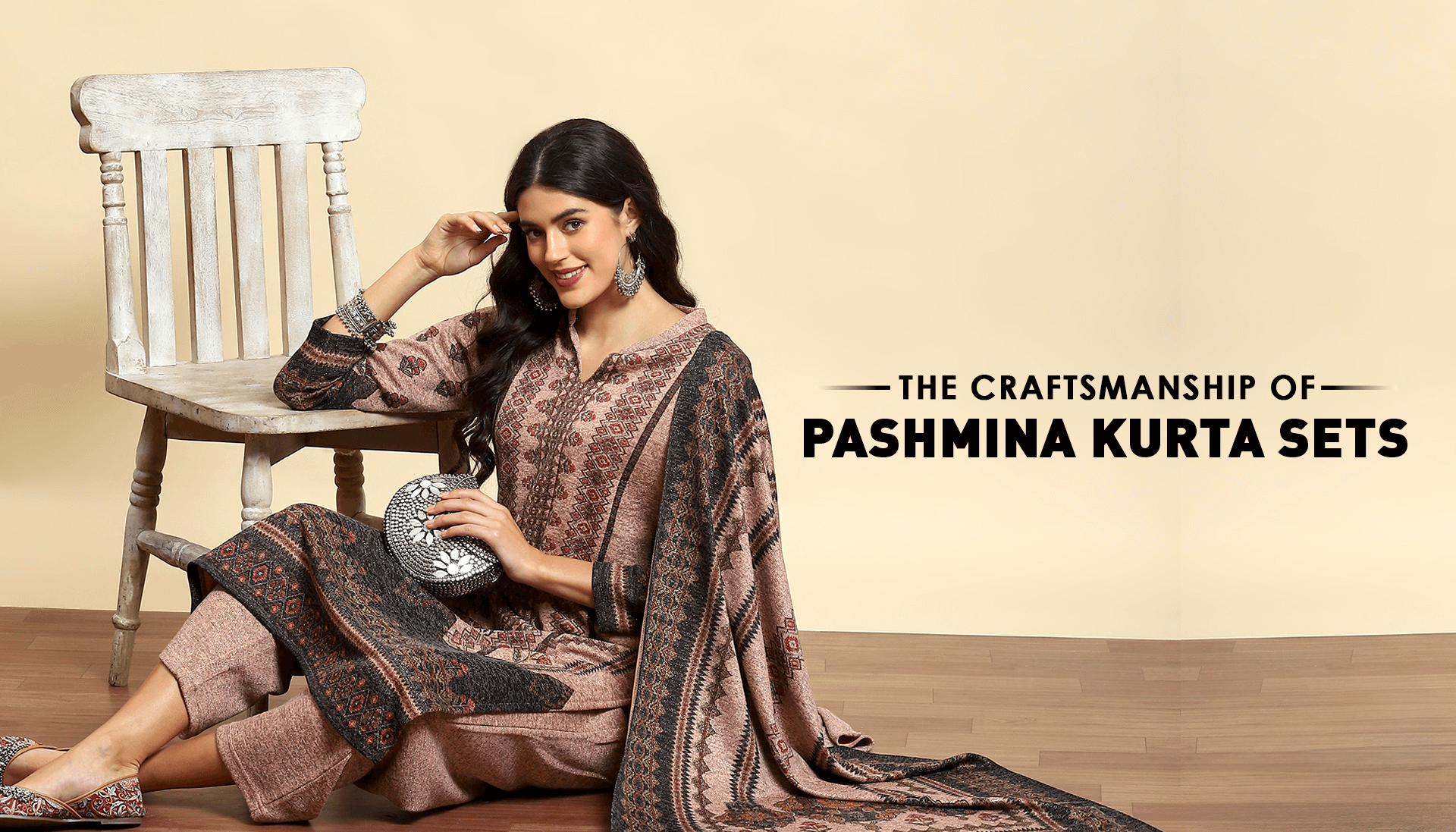 The Craftsmanship Of Pashmina Kurta Sets.