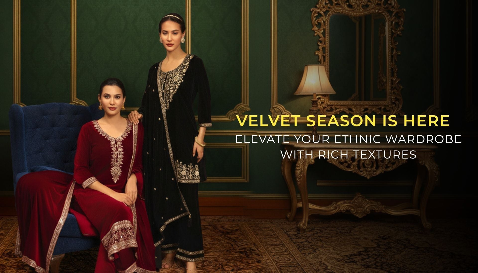 Velvet Season Is Here: Elevate Your Ethnic Wardrobe With Rich Textures.