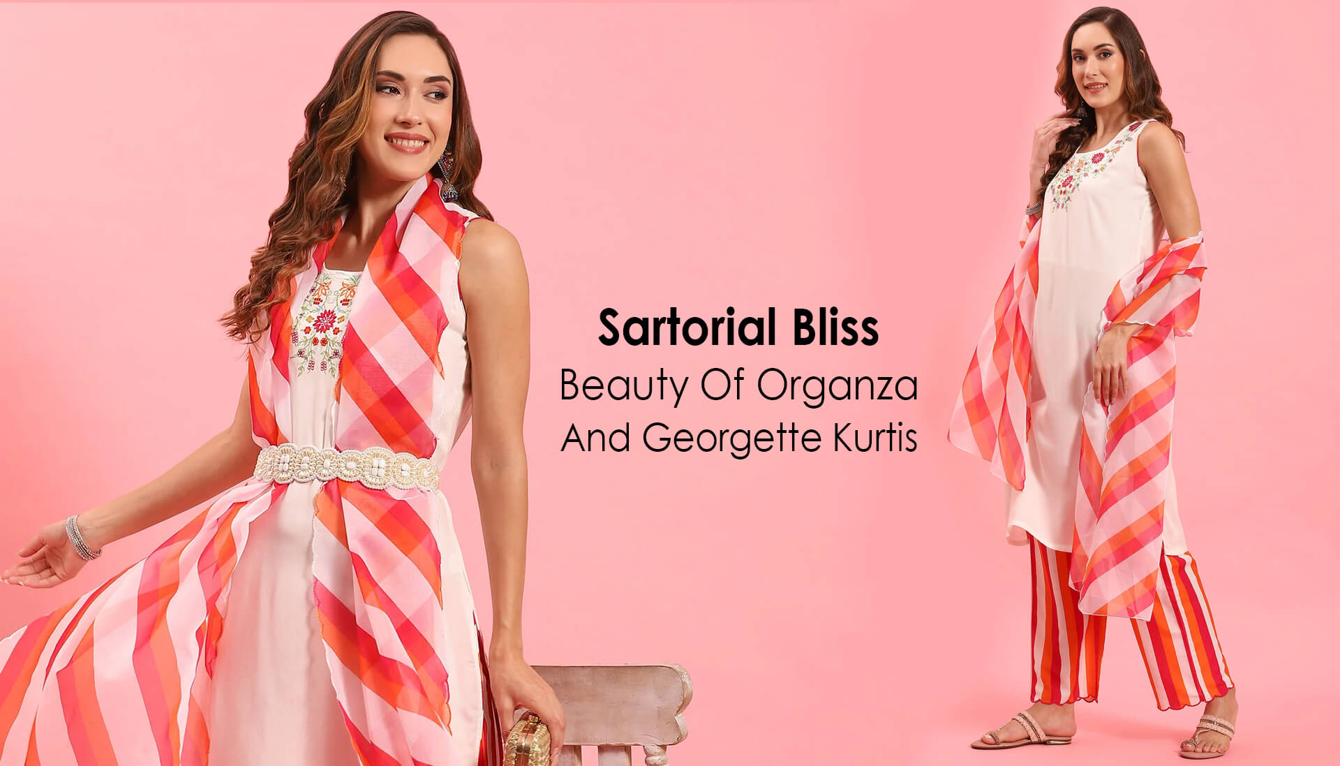 Sartorial Bliss: Beauty Of Organza And Georgette Kurtis.