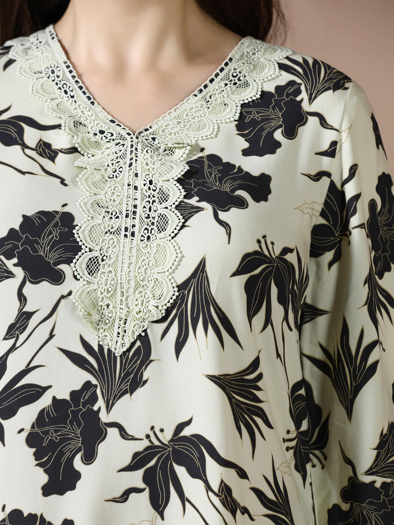 Women Green Liva Printed Co Ord Set.