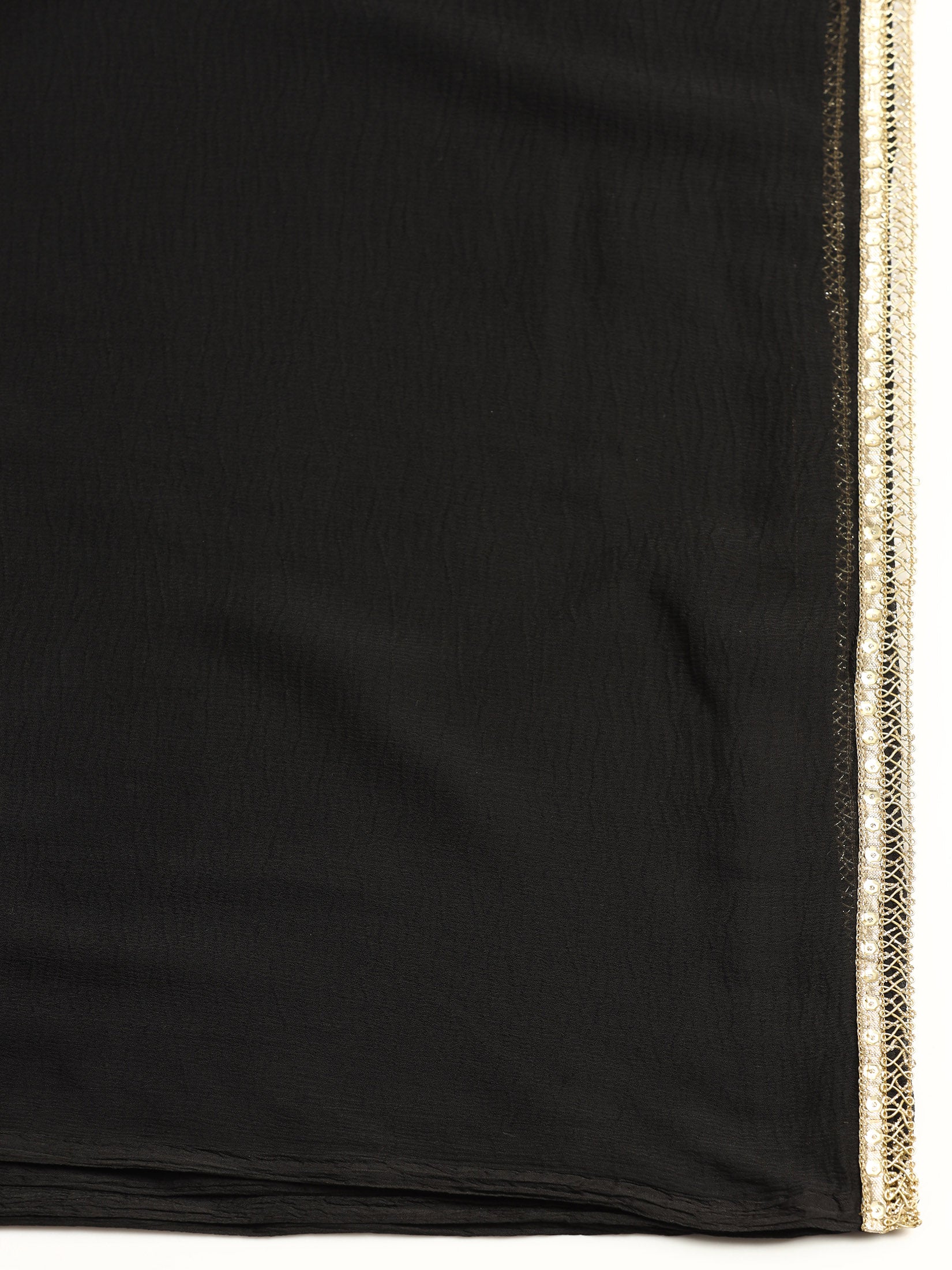 Women Liva Black Embroidered Kurta Comfort Pant Dupatta