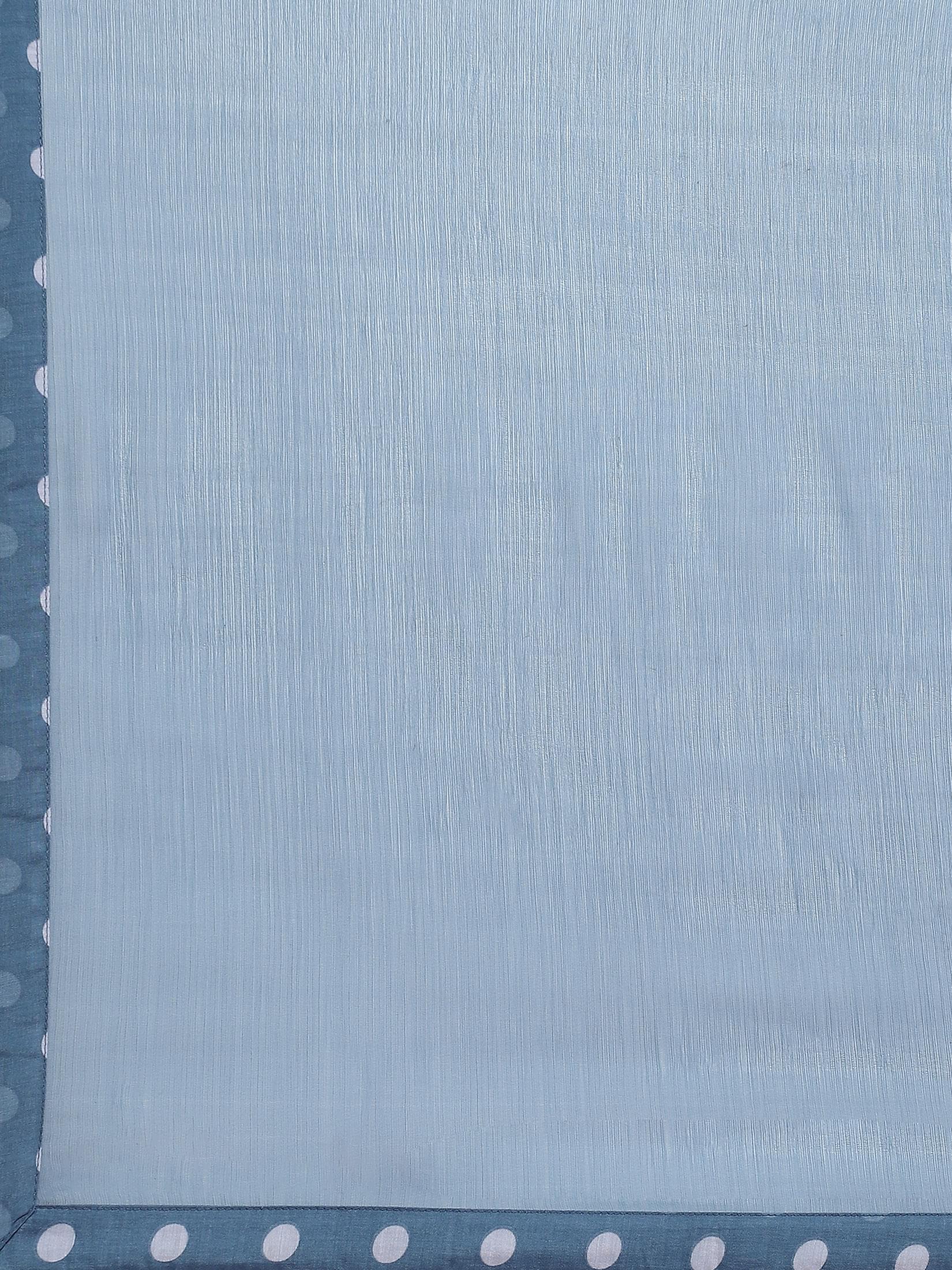 Women Blue Printed Kurta Comfort Pant Dupatta.