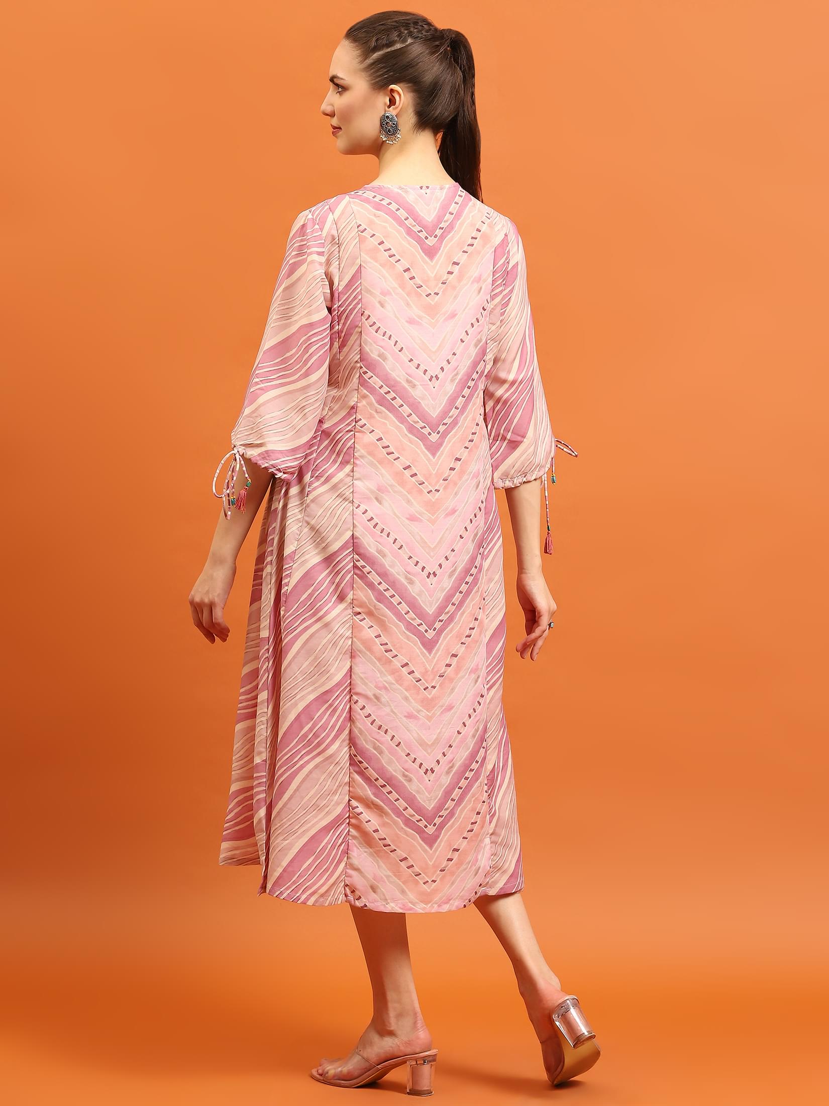 Women Purple Geometric Printed Dress.