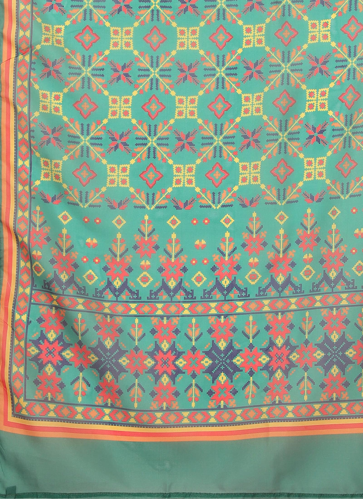Women Mustard Embroidered Kurta Trouser Dupatta.