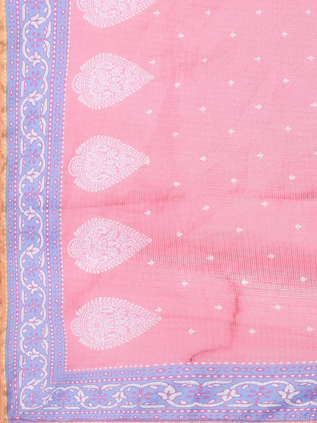 Women Orange Ornamental Printed Kurta Trouser Dupatta.