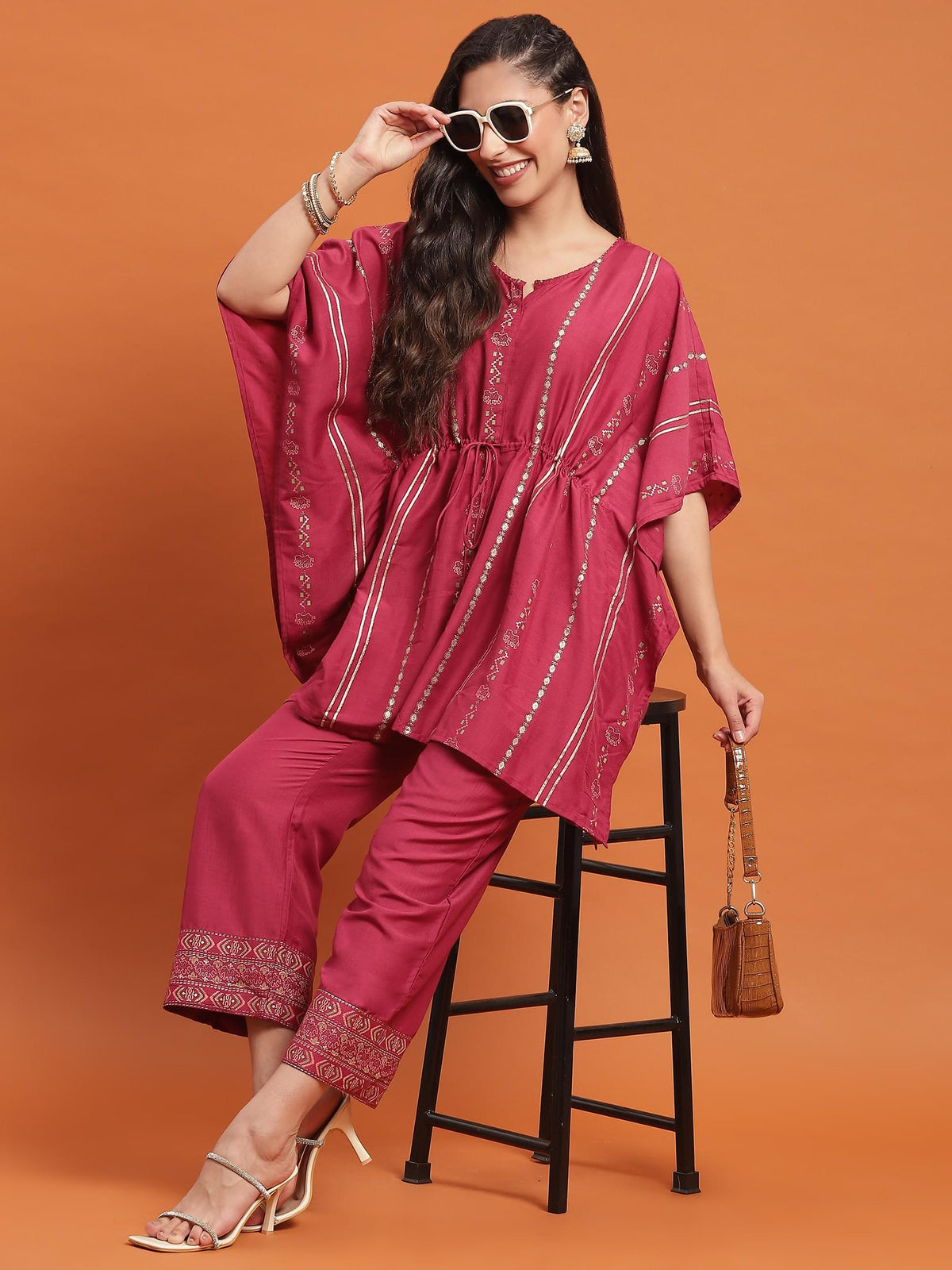 Women Pink Printed Co-Ord Set.