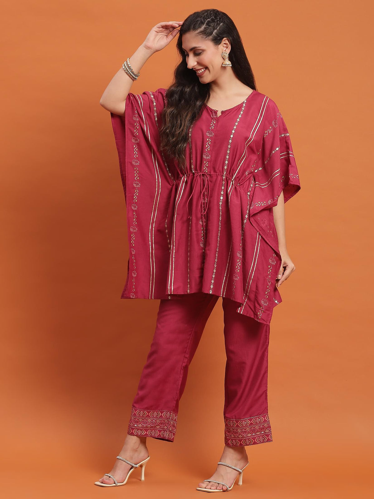 Women Pink Printed Co-Ord Set.