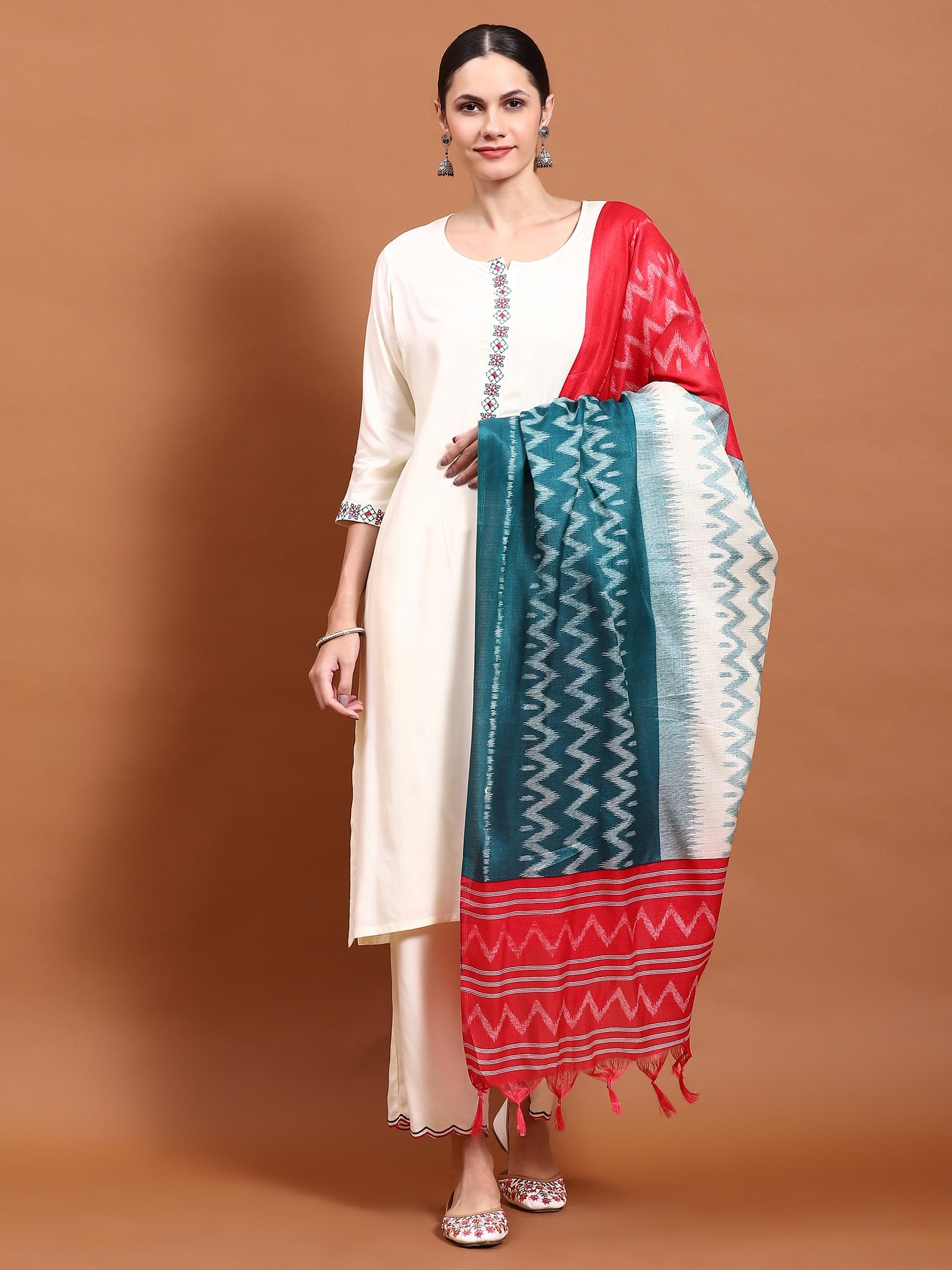 Winter Women Velvet Wine Solid Kurta Comfort Pant Dupatta