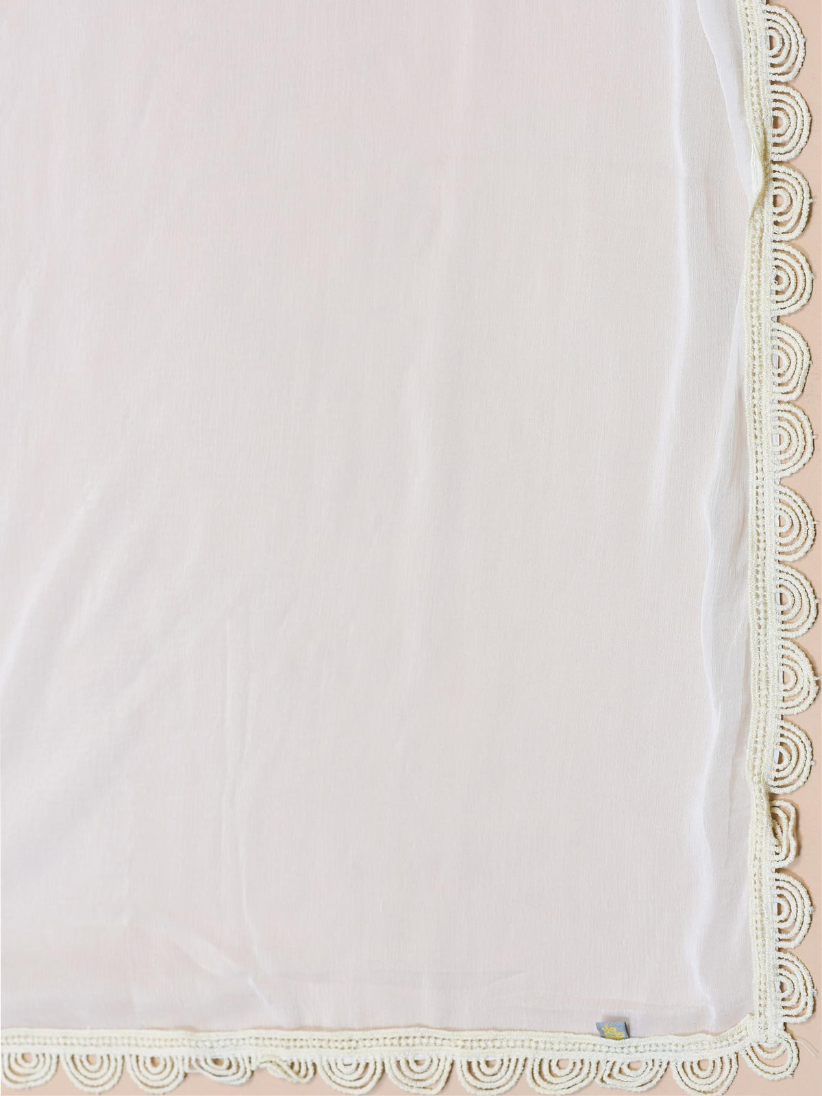 Women Liva (Rayon) Off White Embroidered Kurta Comfort Pant Dupatta.