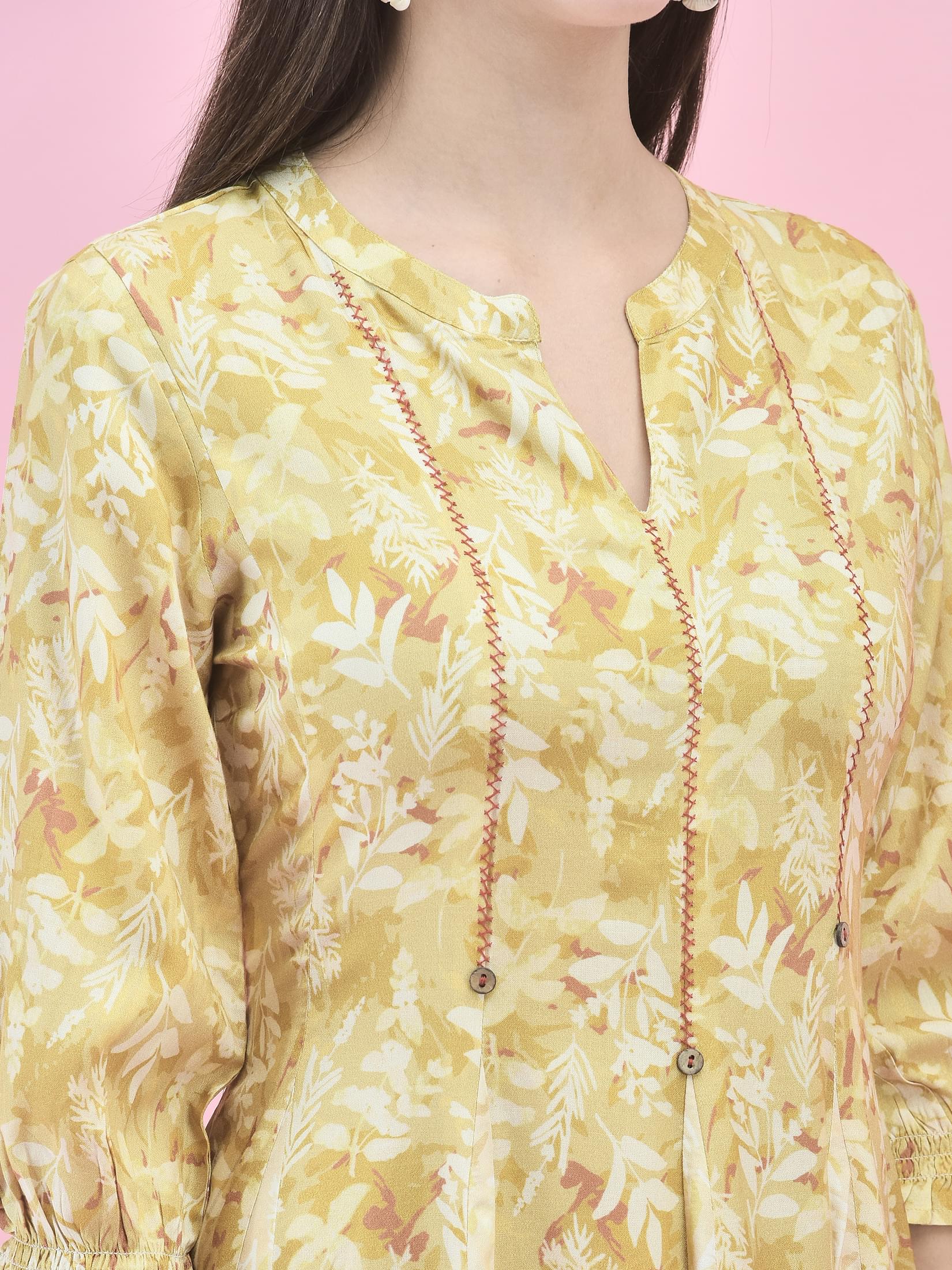 Women Lime Green Liva Rayon Dress.