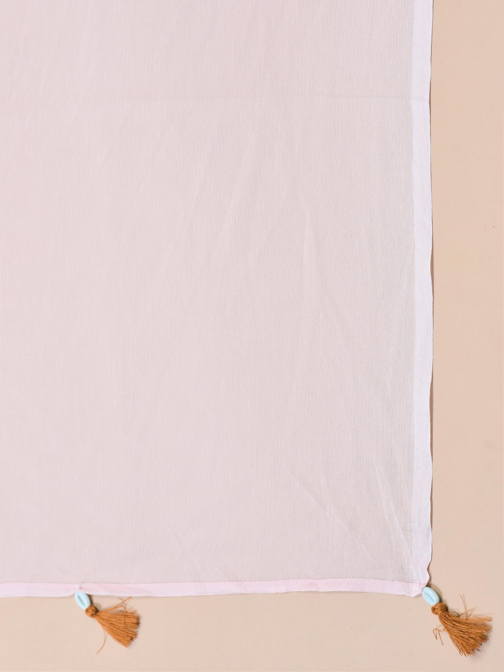 Women Poly Viscose Pink Embroidered Kurta Comfort Pant Dupatta.