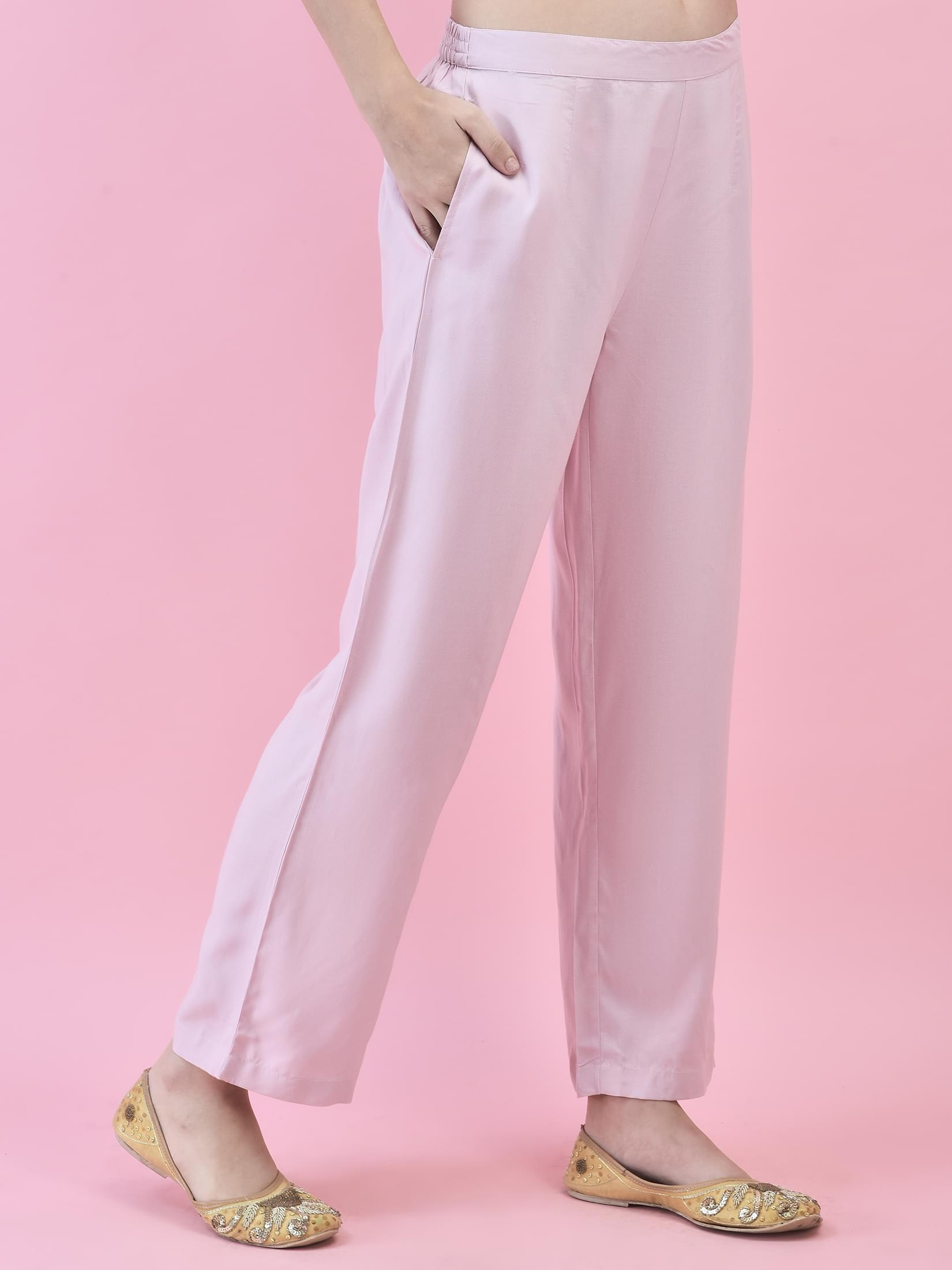 Women Liva (Rayon) Pink Floral Print Kurta Comfort Pant Dupatta.