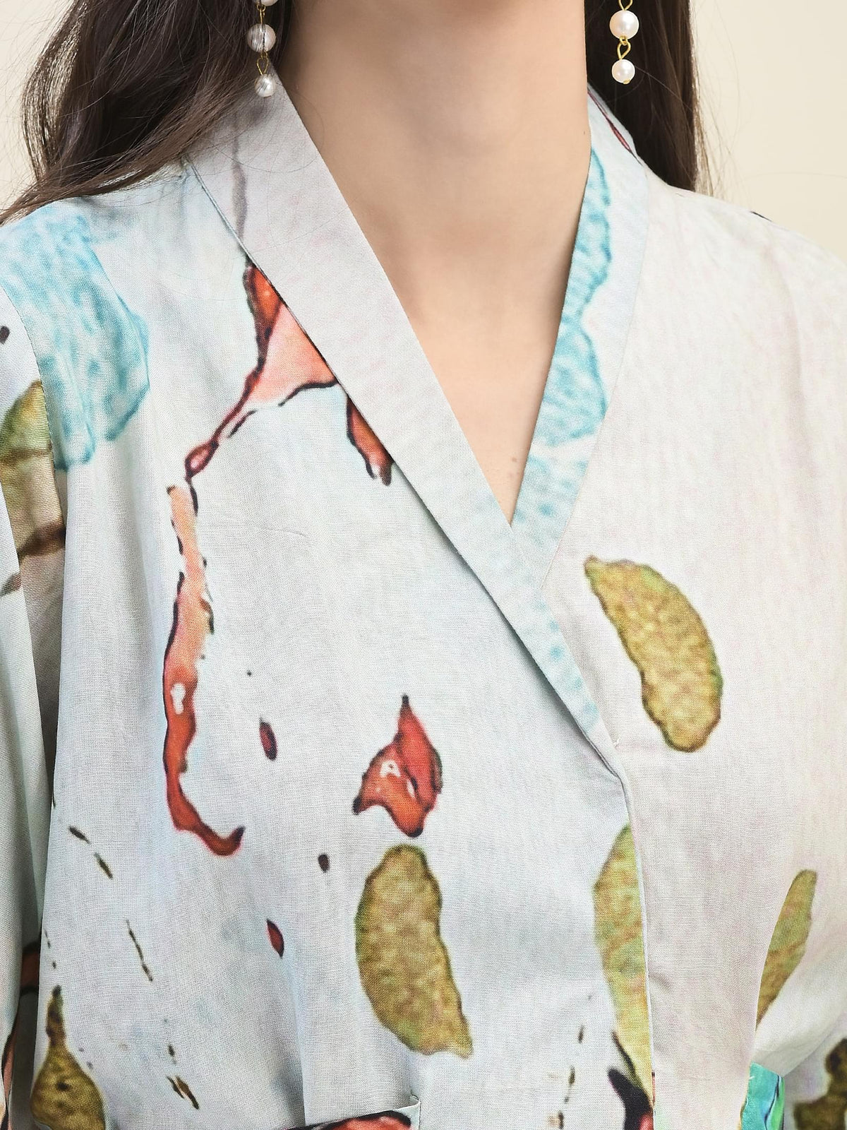 Women Liva Rayon Multicolor Printed Co-Ord Set.