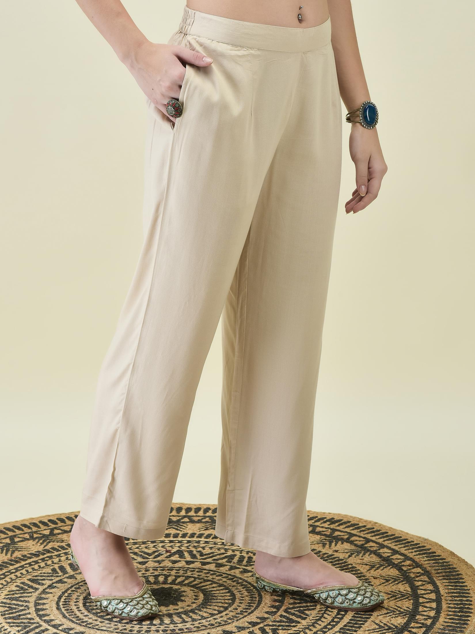 Women Liva Rayon Off White Floral Print Kurta Comfort Pant Dupatta.