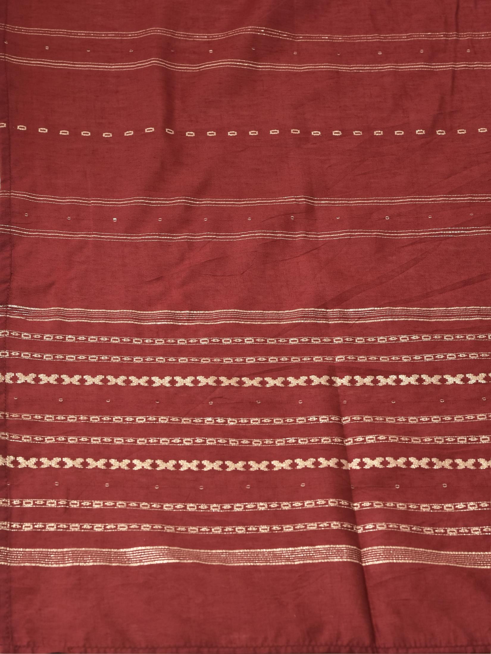 Women Liva Rayon Maroon Solid Kurta Trouser Dupatta.