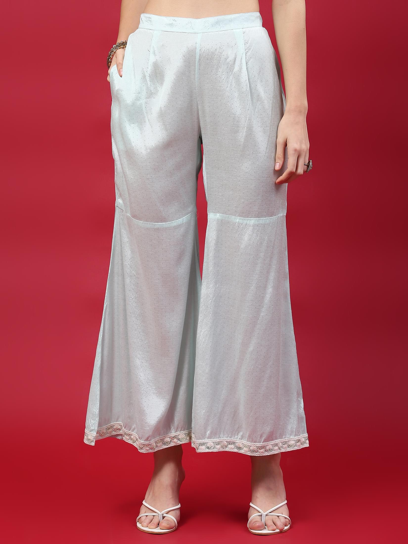Women Blue Texture Printed Kurta Comfort Pant Dupatta.