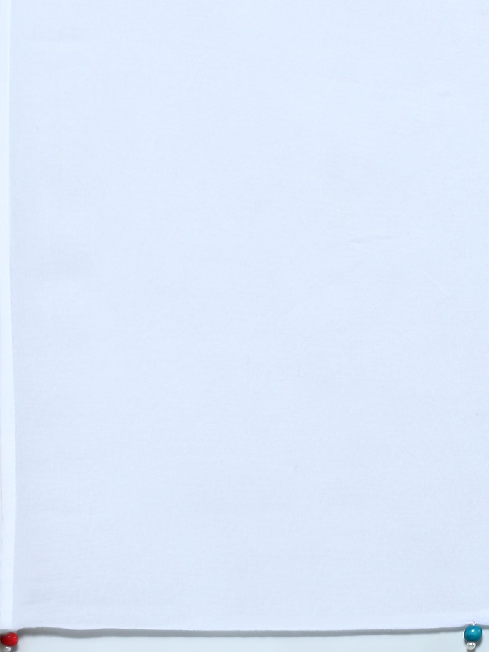 Women White Embroidered Kurta Trouser Dupatta.