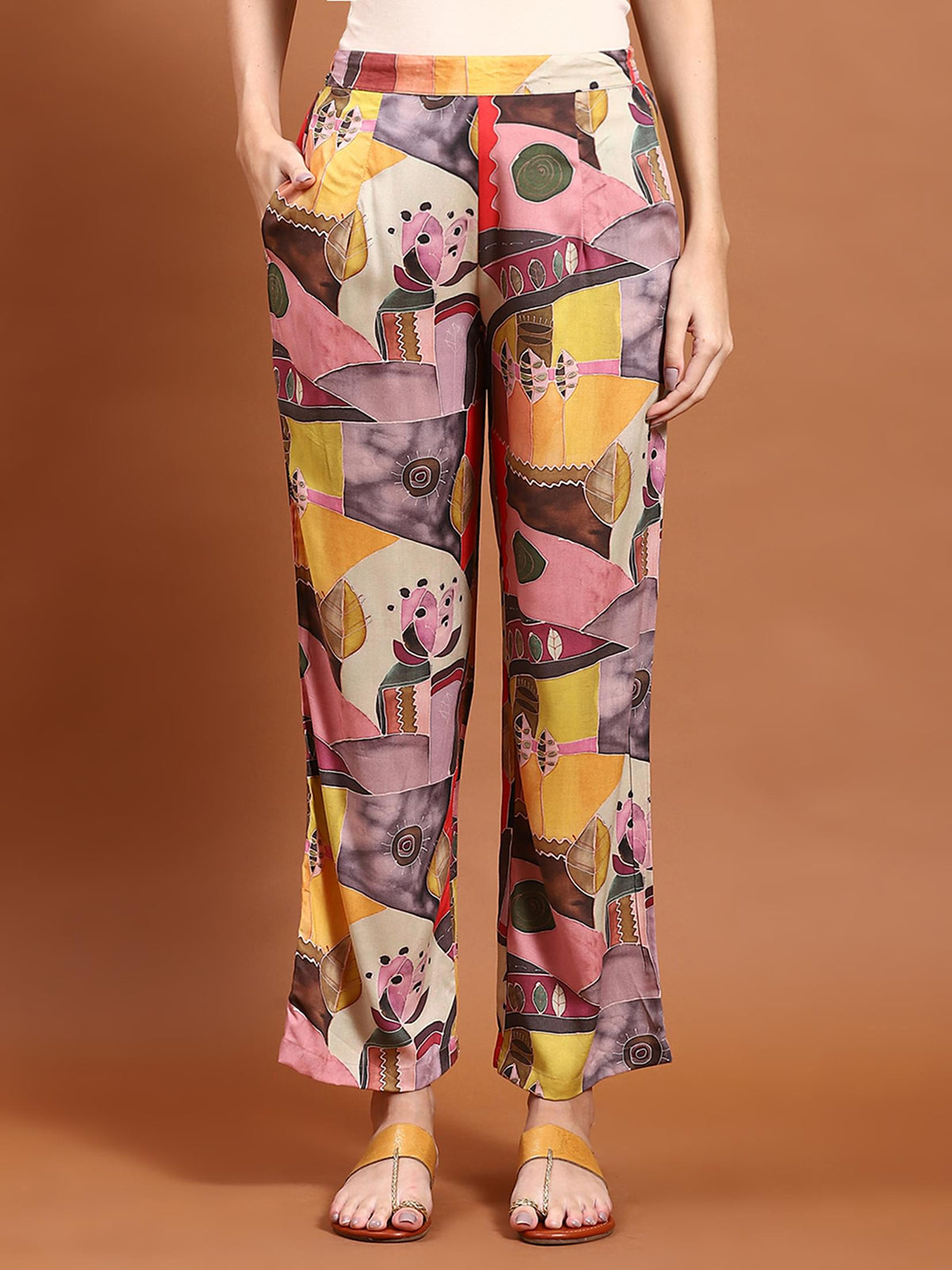 Women Multicolor Straight Print Co-Ord Set.