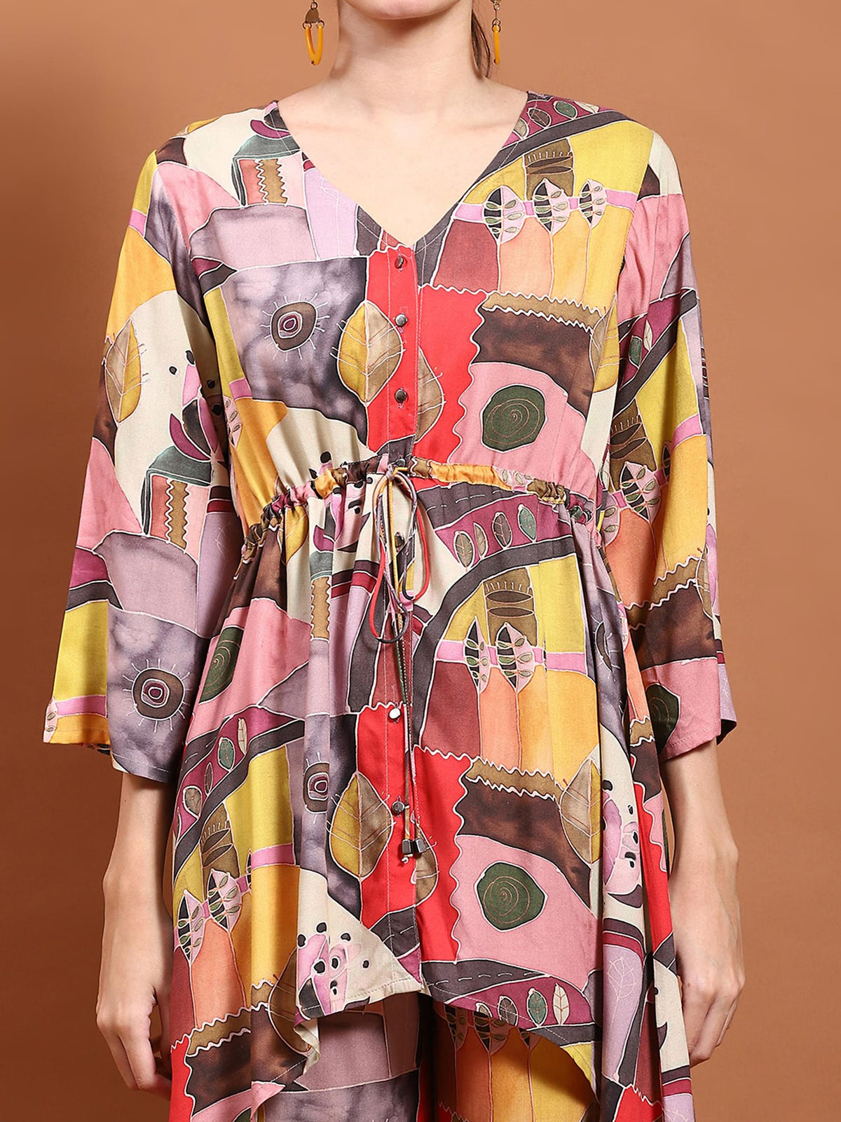 Women Multicolor Straight Print Co-Ord Set.