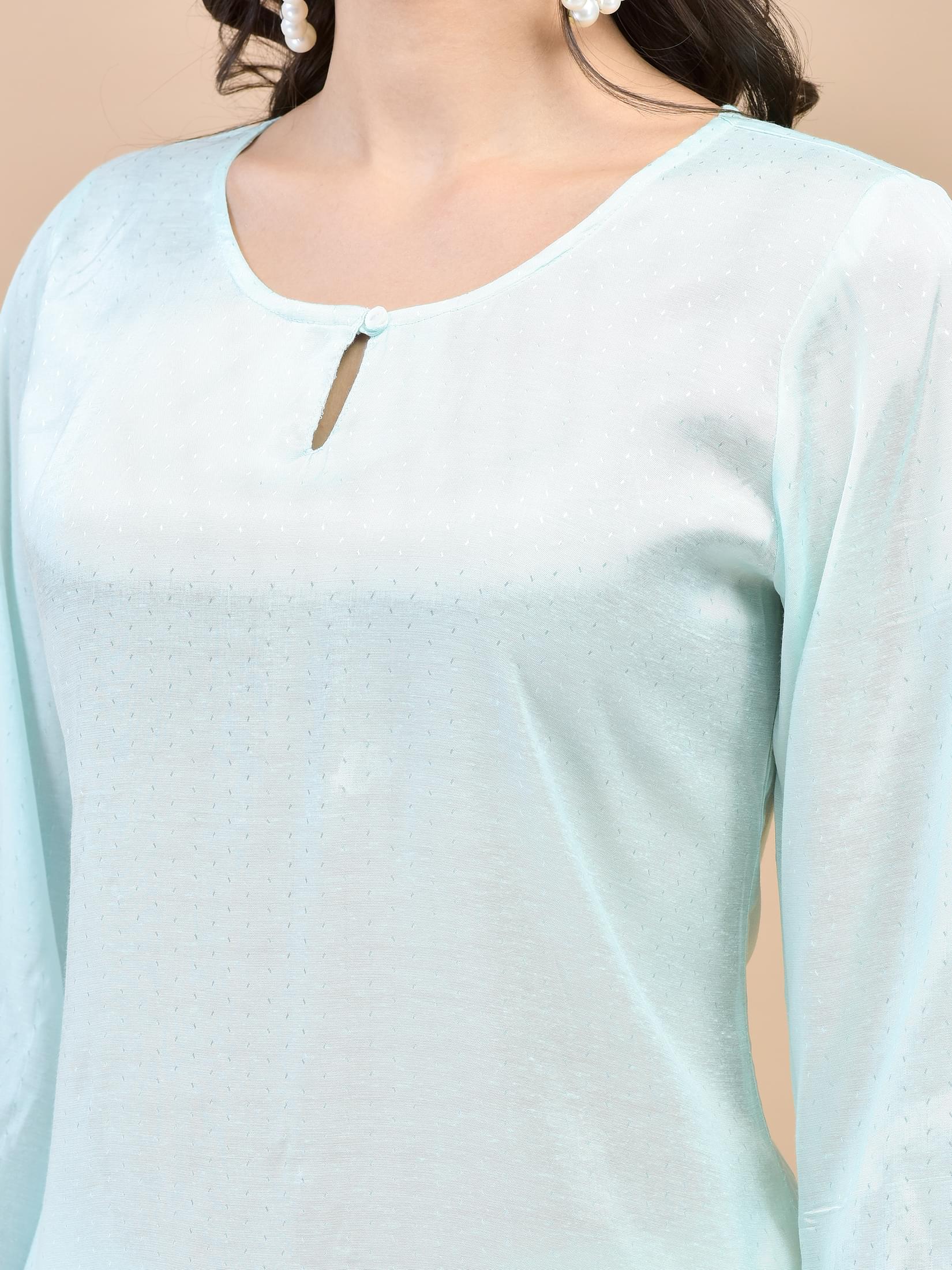 Women Shantoon Blue Solid Kurta.