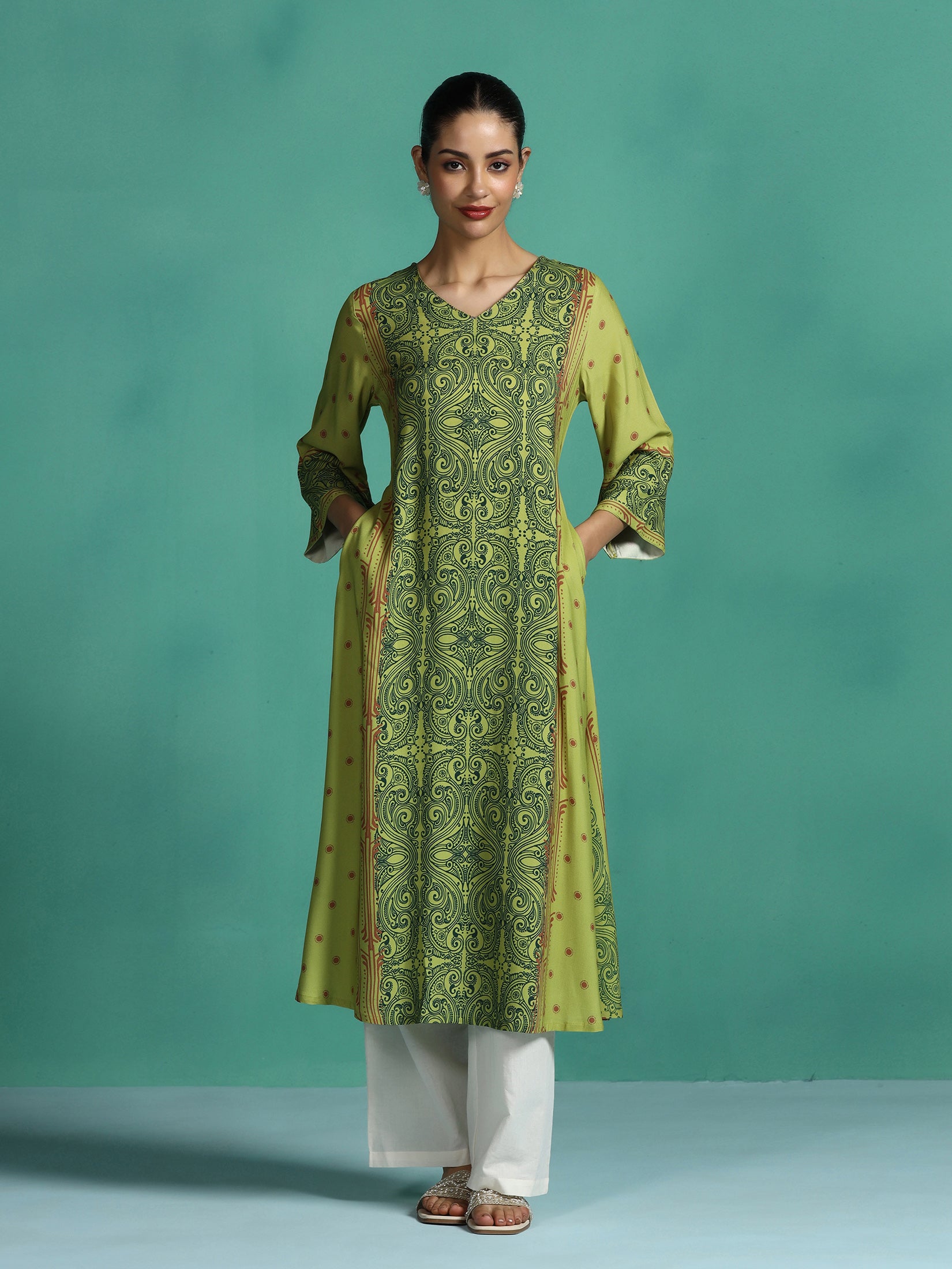 Women Liva Green Printed Dress