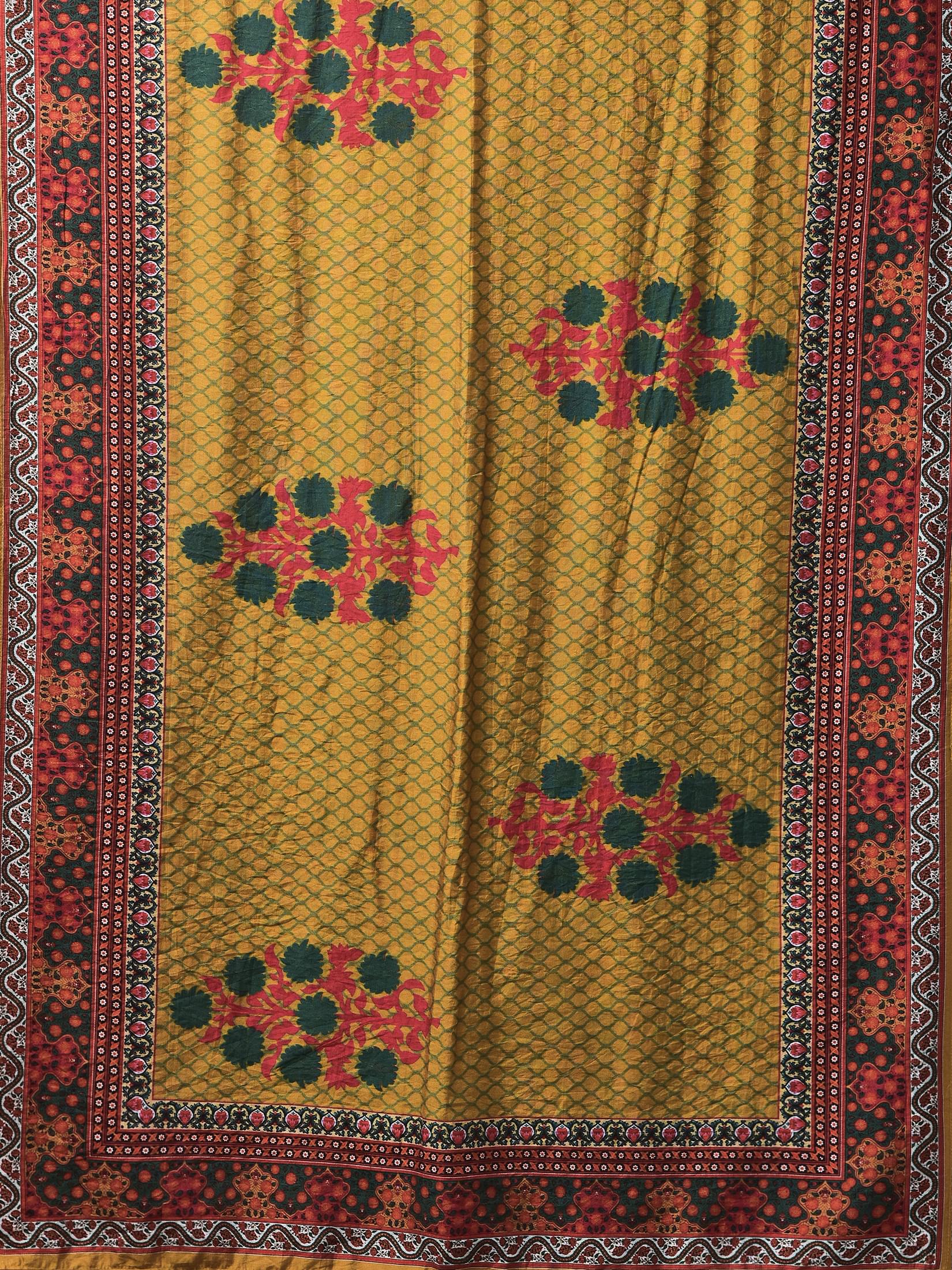 Women Liva (Rayon) Pink Embroidered Kurta Flared Split Pant Chanderi Dupatta.
