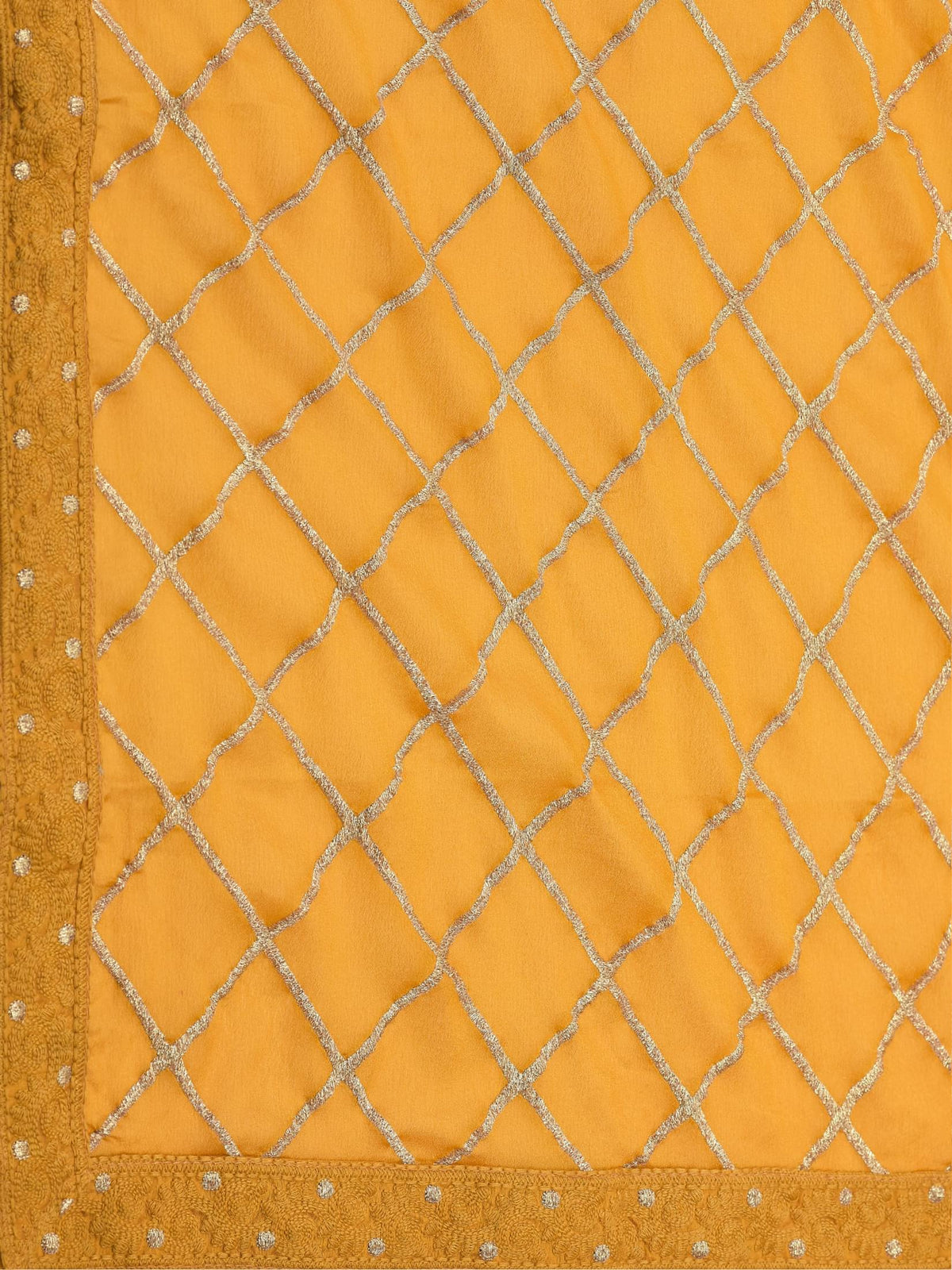Women Poly Viscose Mustard Embroidered Kurta Comfort Pant Dupatta.