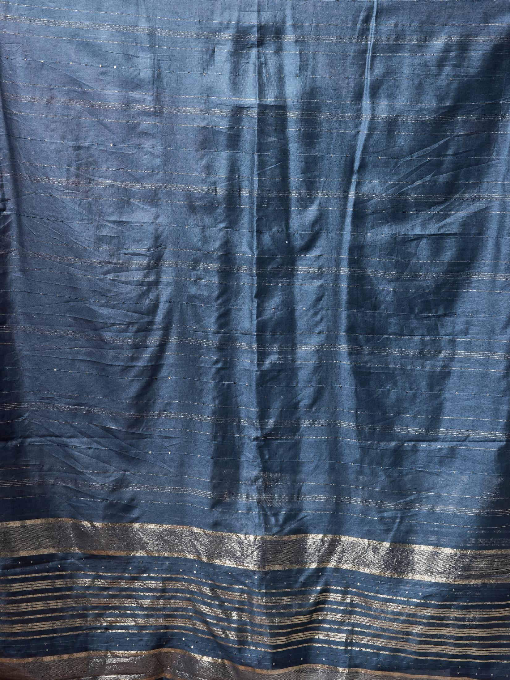 Women Liva Blue Foil Print Kurta Comfort pant Dupatta.