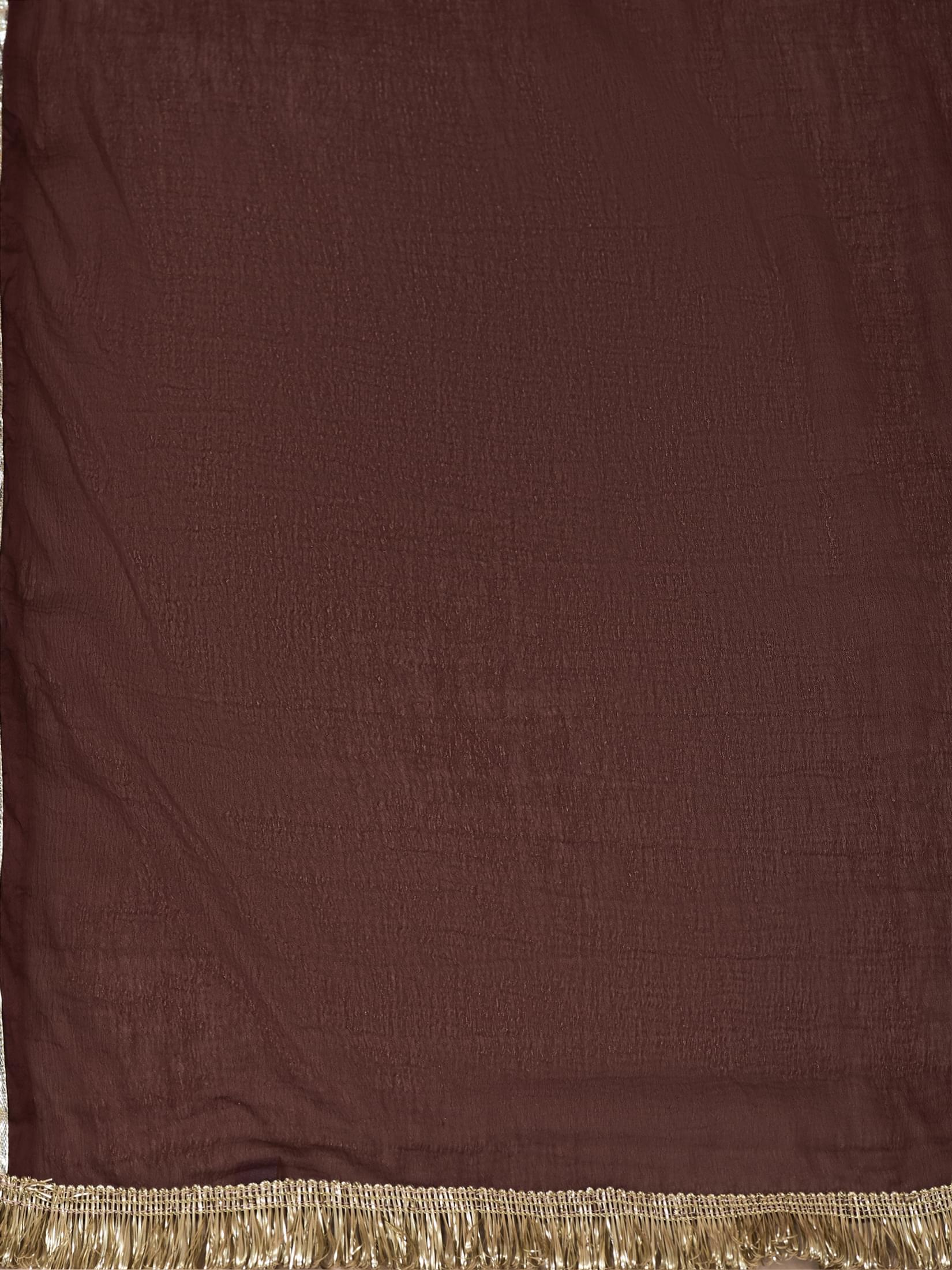 Women Georgette Maroon Foil Print Kurta Split Pant Dupatta.