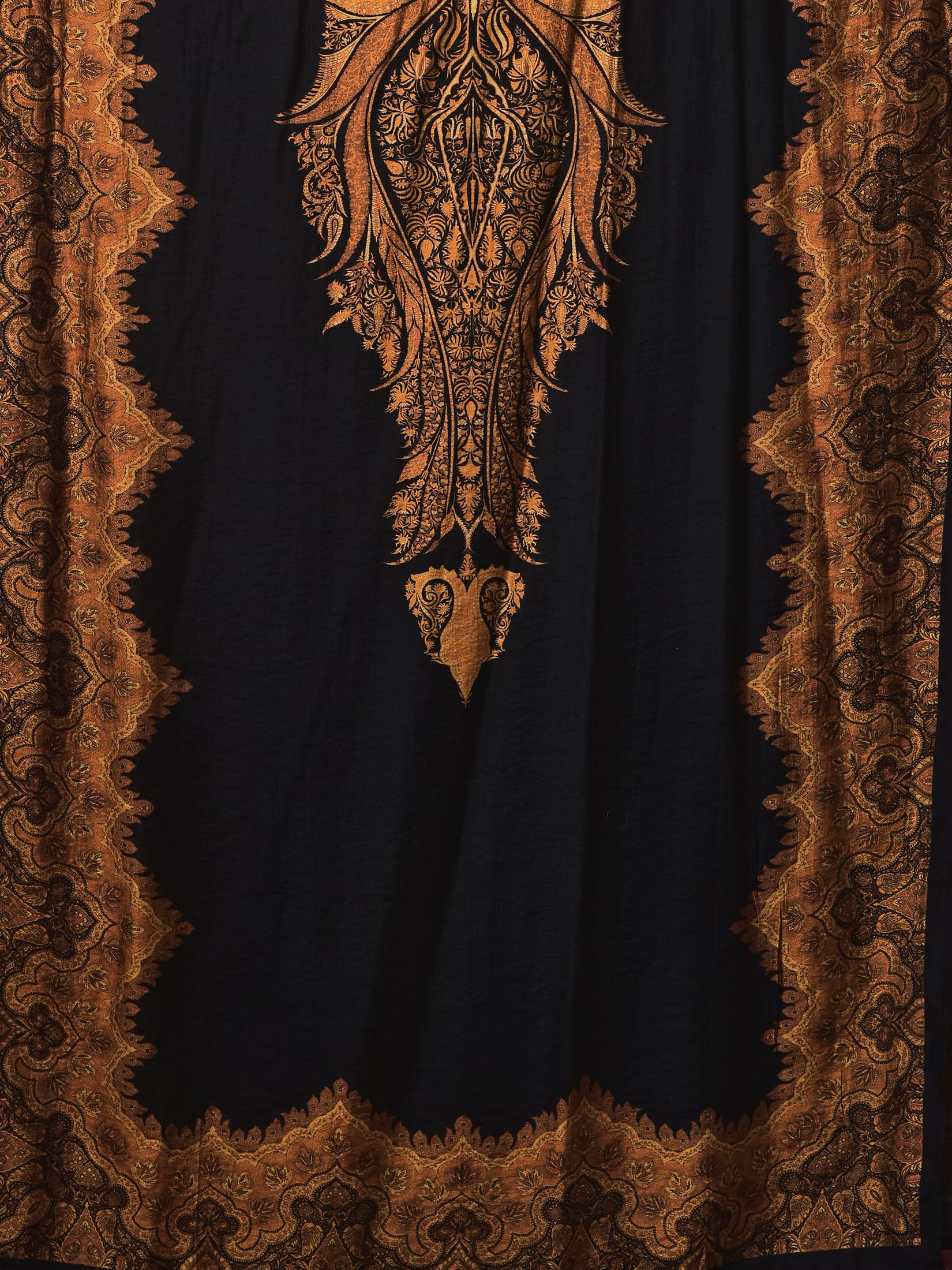 Women Liva Black Paisley Print Kurta Comfort Pant Dupatta.