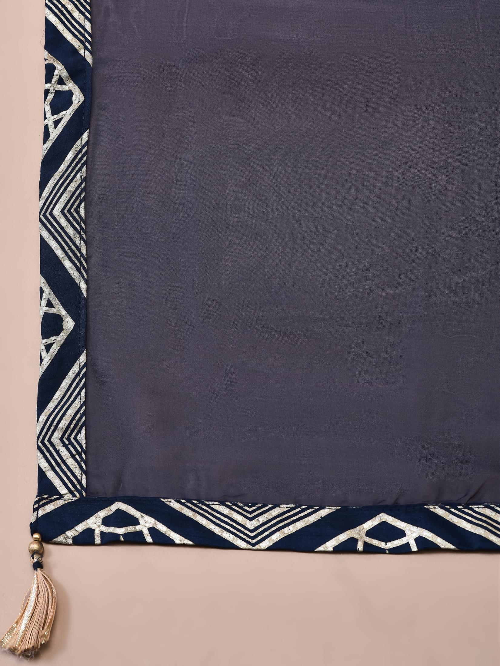 Women Samaira Navy Blue Geometric Print Kurta Comfort Pant Dupatta.