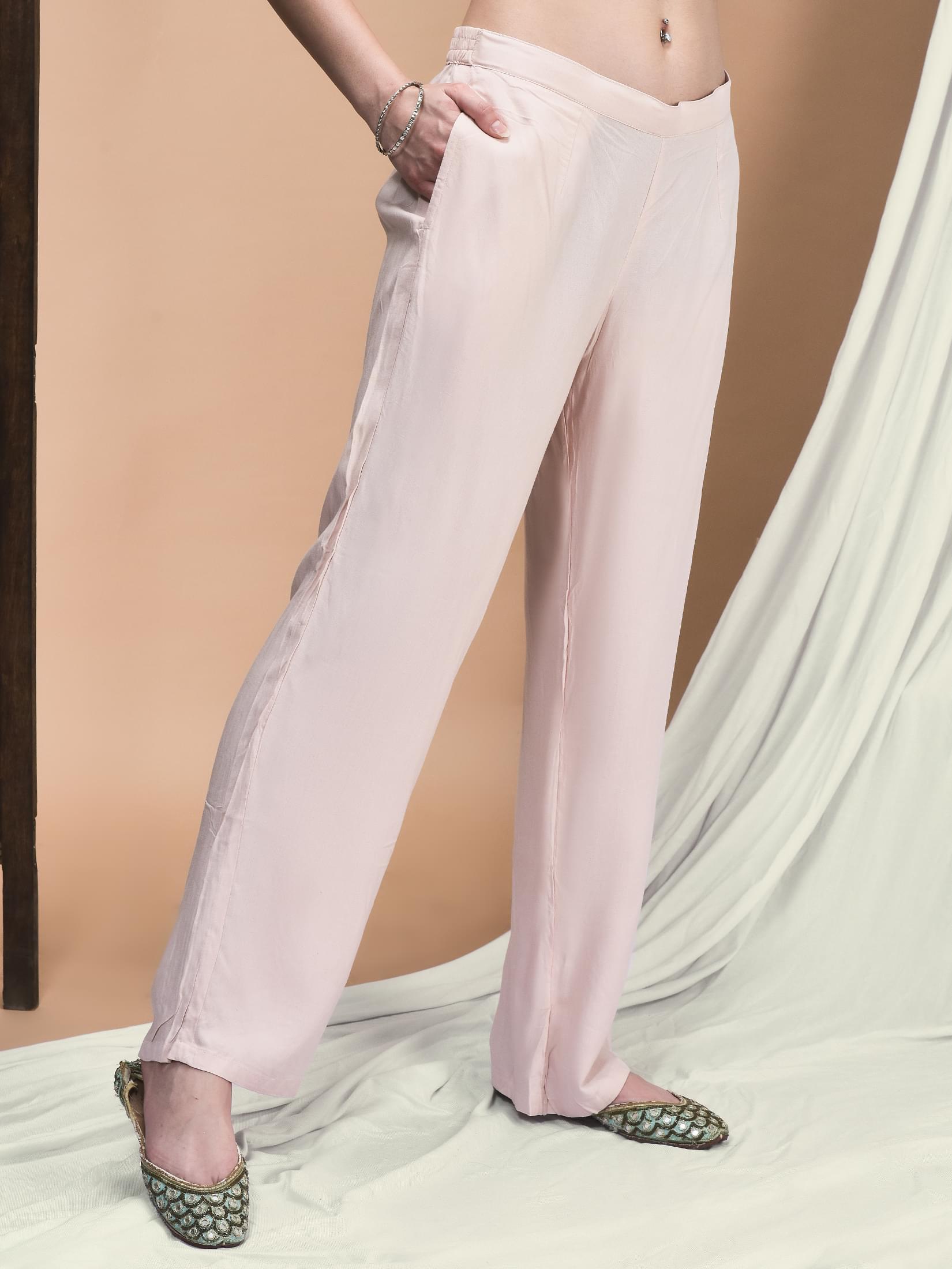 Women Liva Peach Multicolor Floral Print Kurta Comfort Pant Dupatta.