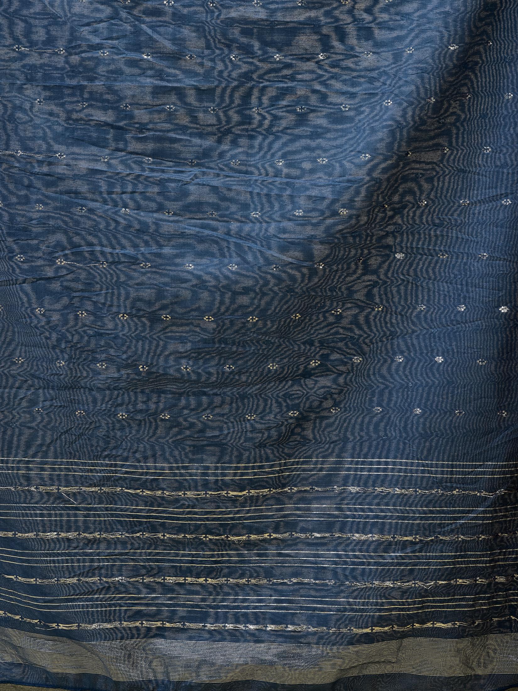 Women Liva Peacock Blue Geometric Print Kurta Comfort Pant Chanderi Dupatta.