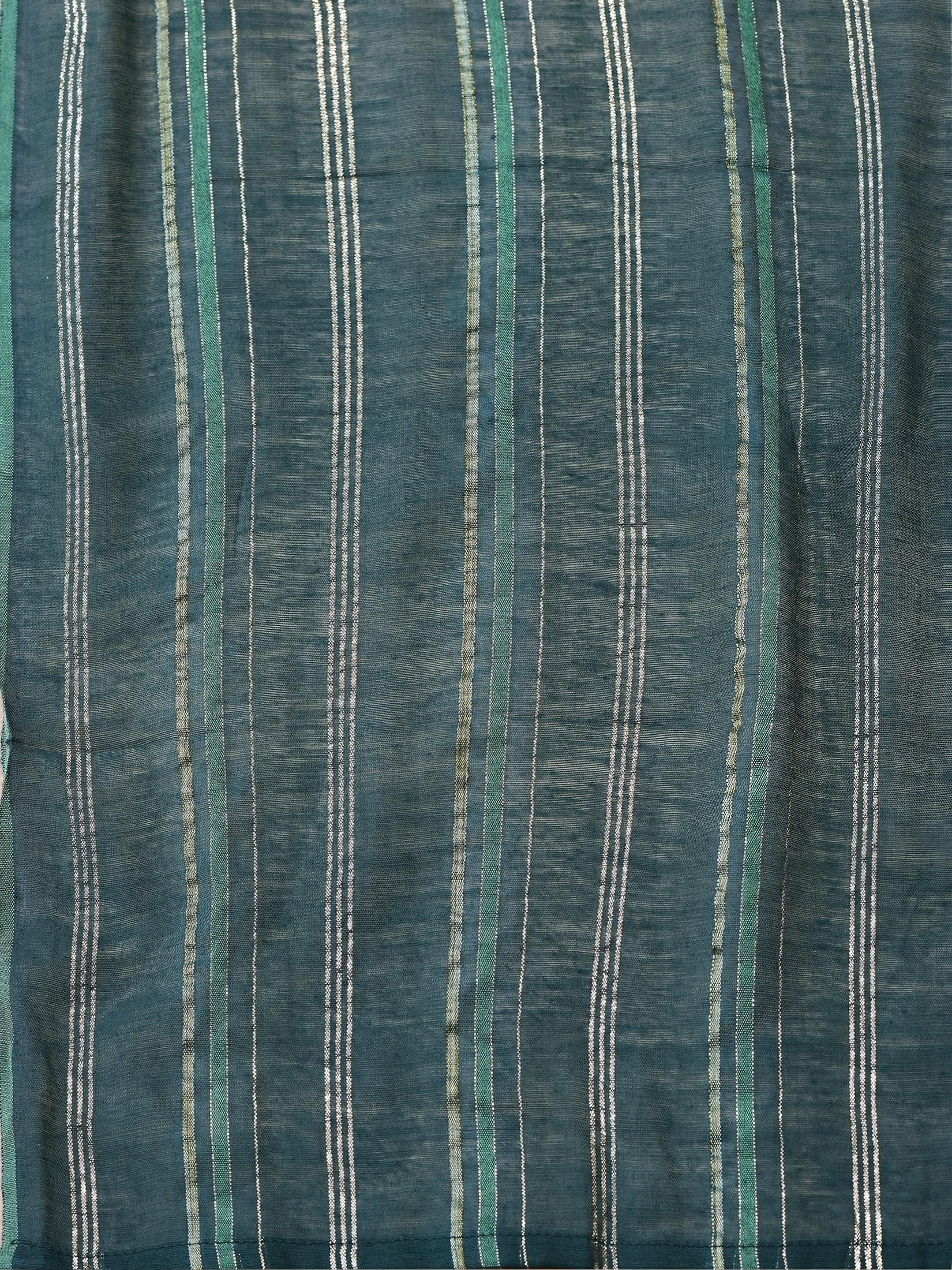 Women Silk Blend Green Embroidered Kurta Trouser Dupatta.