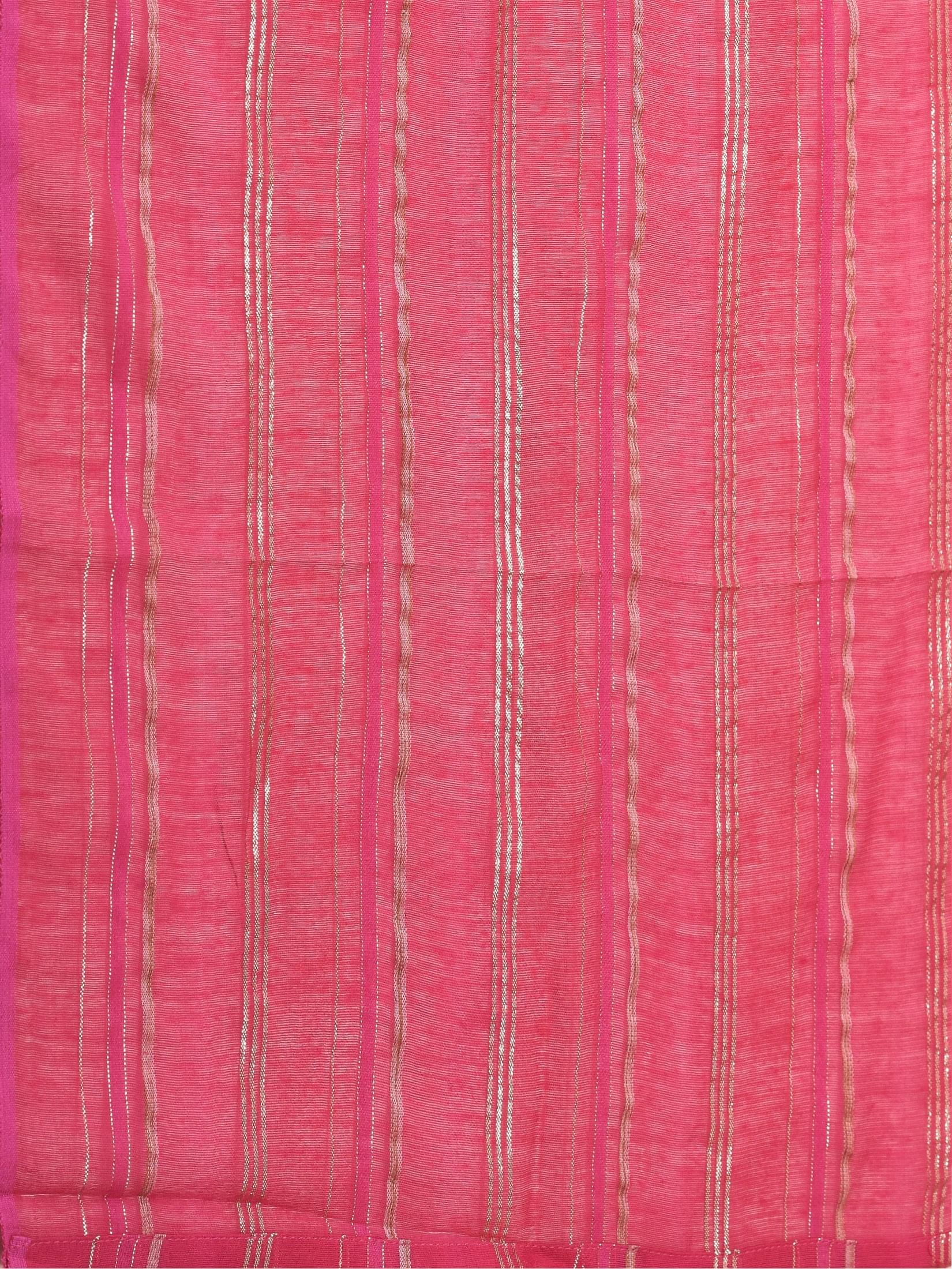 Women Silk Blend Fuchsia Embroidered Kurta Trouser Dupatta.