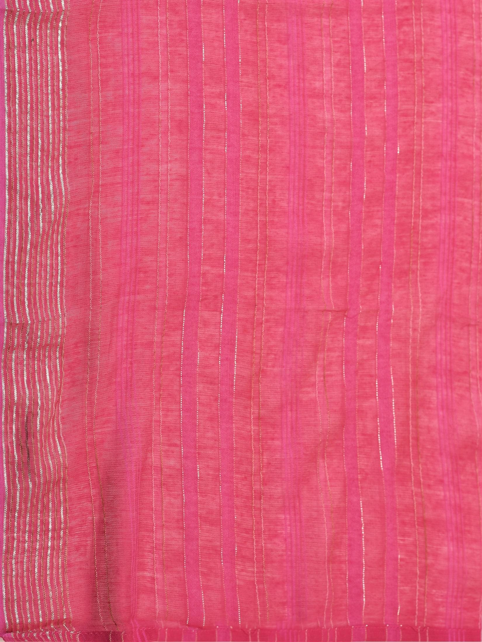 Women Silk Blend Fuchsia Kurta Trouser Dupatta.