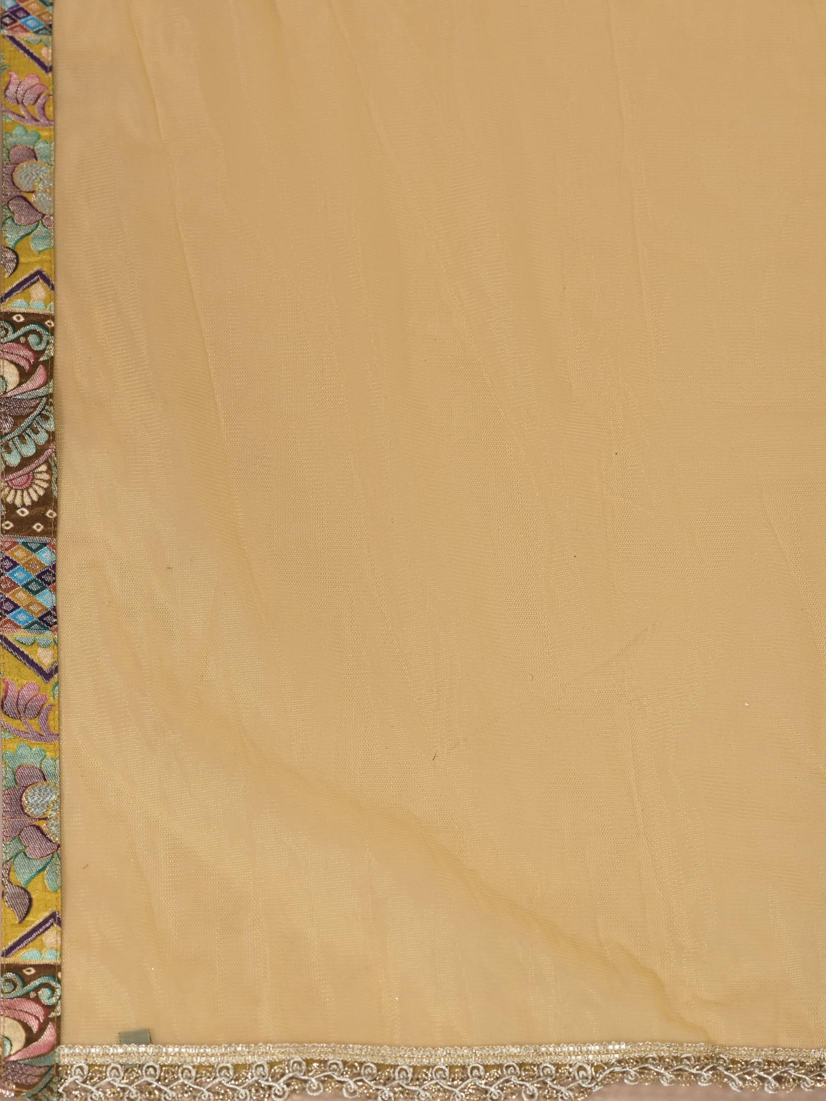 Women Poly Silk Jacquard Mustard Solid Kurta Sharara Dupatta.