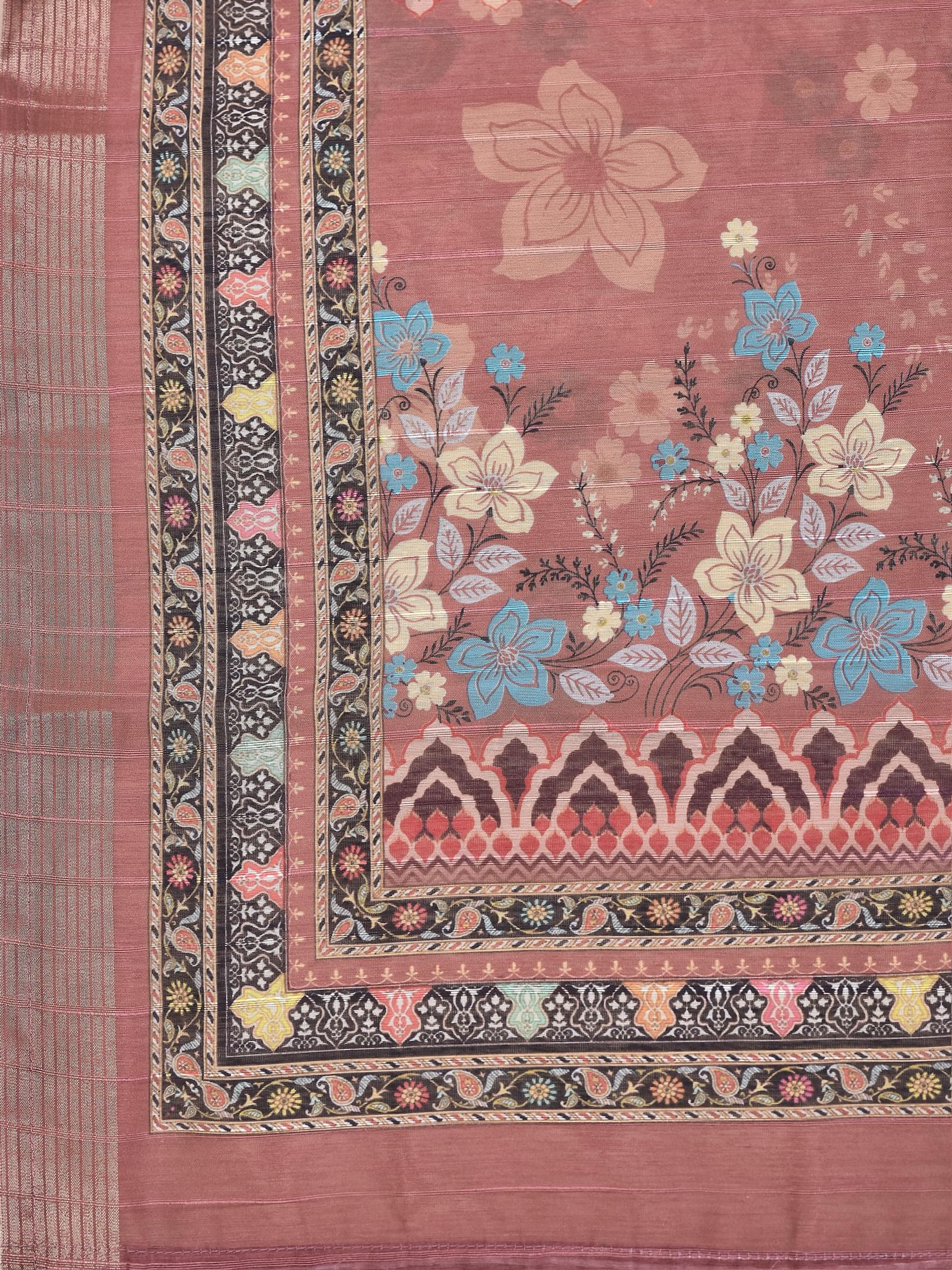 Women Poly Viscose Blue Embroidered Kurta Comfort Pant Chanderi Dupatta.