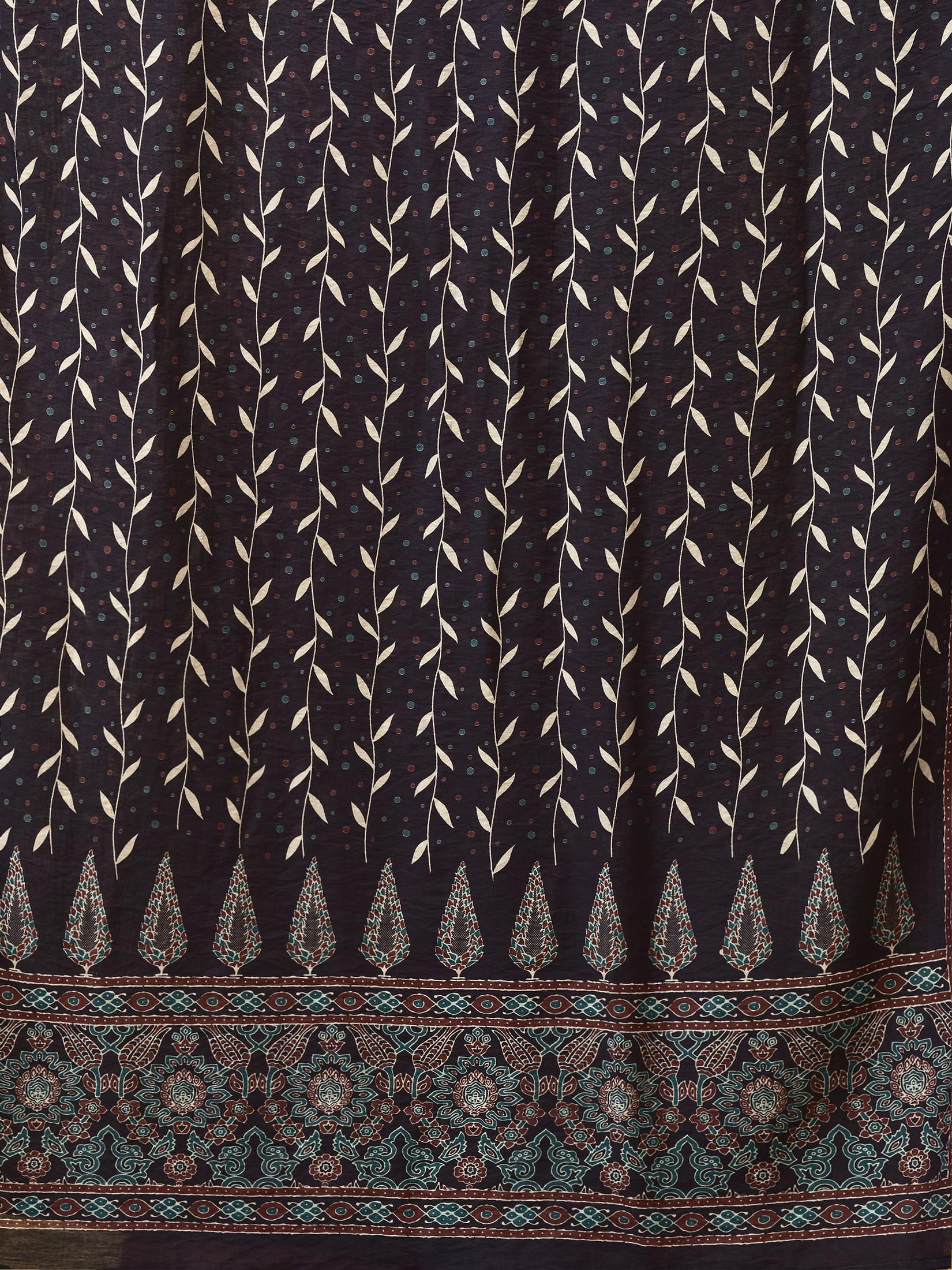 Women Liva Rayon Brown Floral Print Kurta Comfort Pant Dupatta.