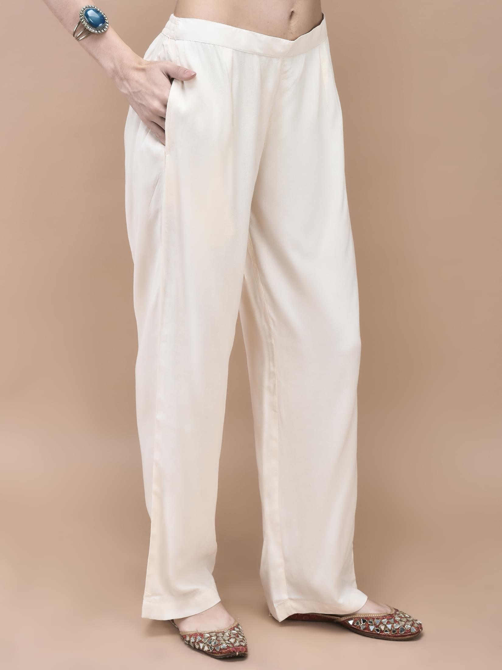 Women Linen Peach Multi color Floral Print Kurta Comfort Pant Dupatta.