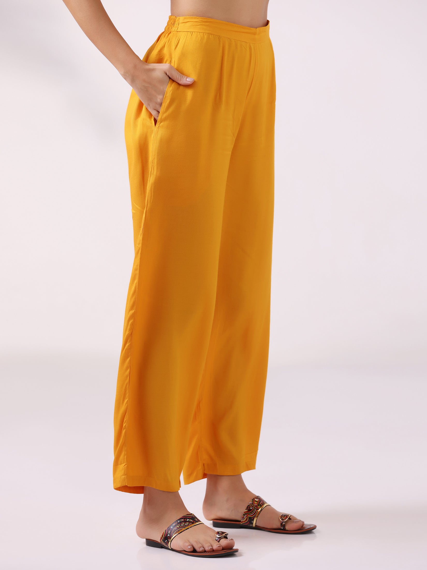 Women Dola Silk Jacquard Mustard Woven Kurta Comfort Pant Dupatta