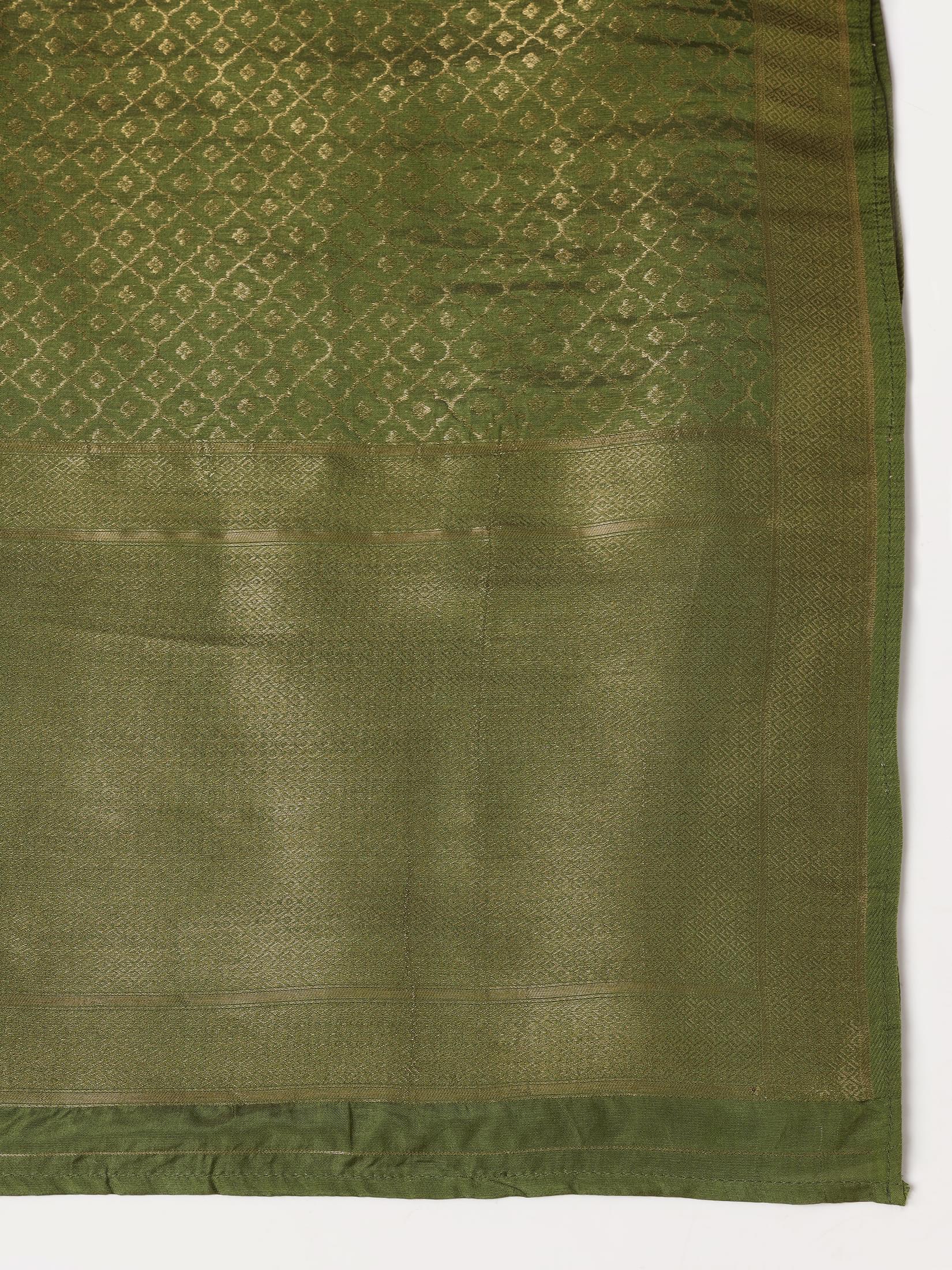 Women Chanderi Pink Embroidered Kurta Salwar Jacquard Dupatta.