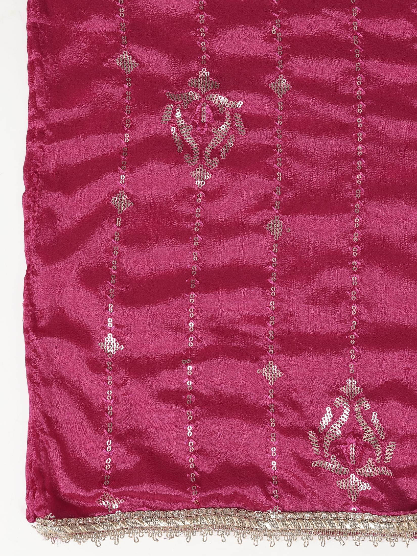 Women Silk Blend Grey Embroidered Kurta Comfort Pant Dupatta.