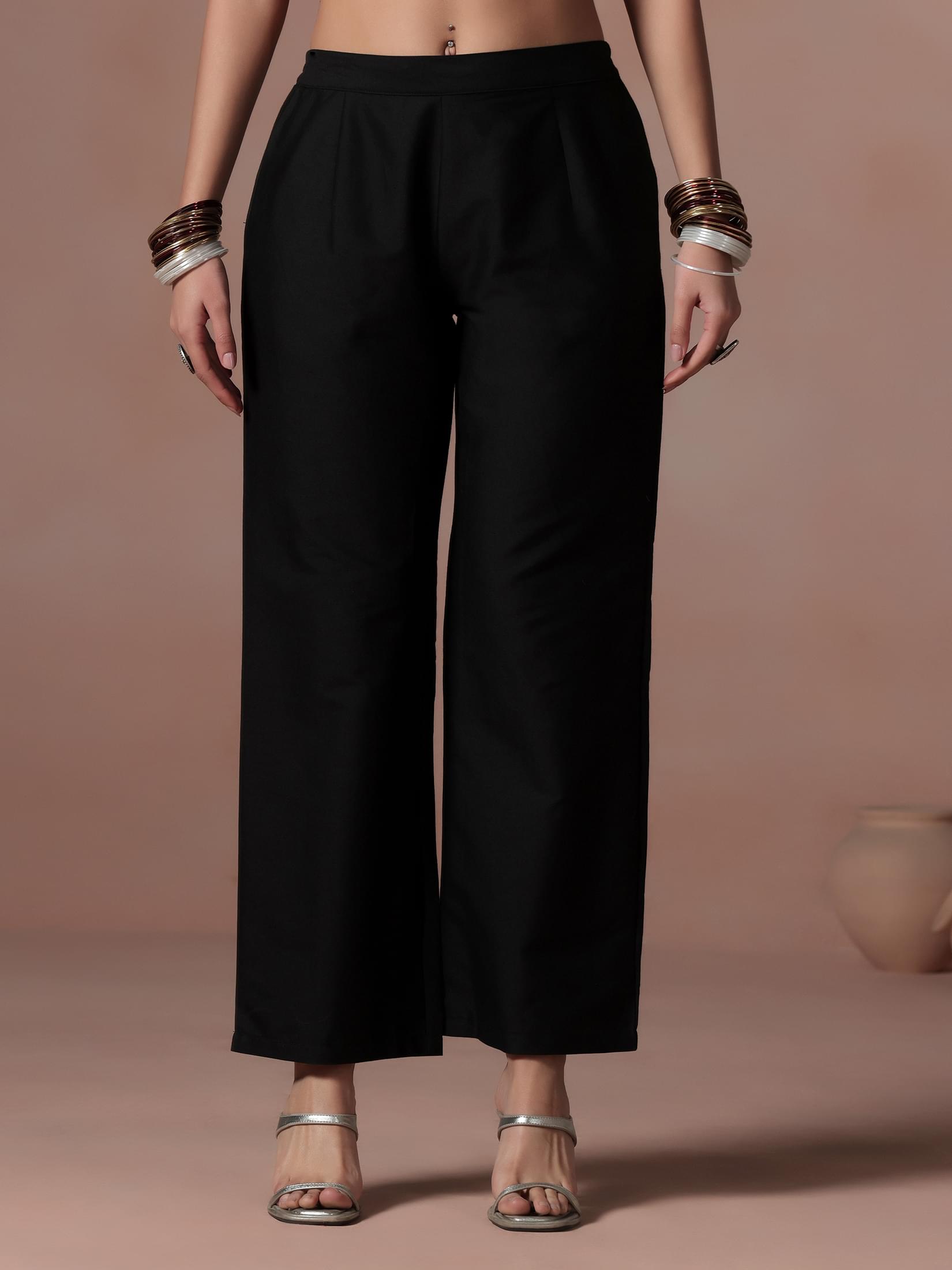 Winter Women Acrylic Jacquard Black Kurta Comfort Pant Dupatta.