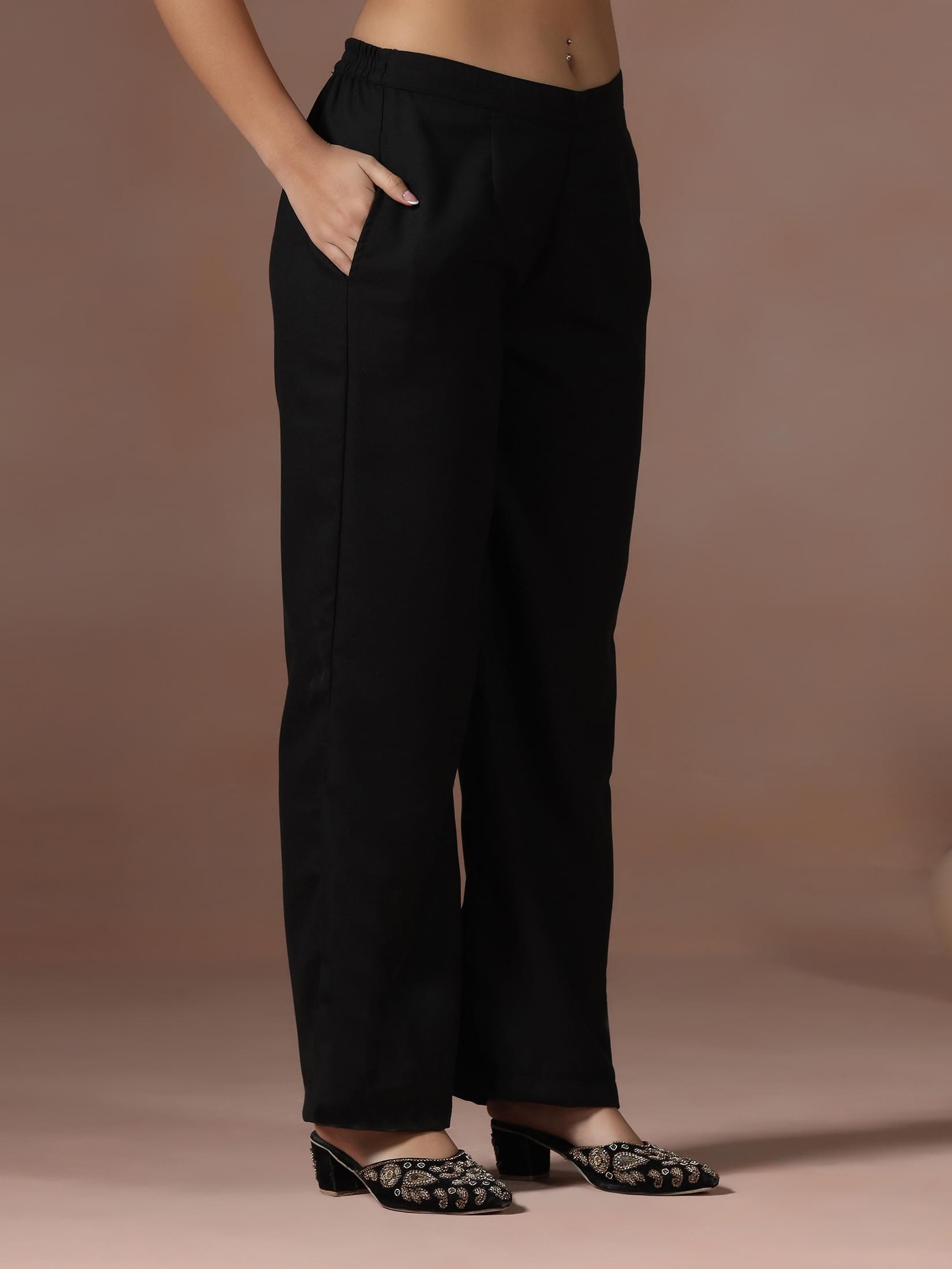 Winter Women Jacquard Black Woven Kurta Comfort Pant Dupatta.