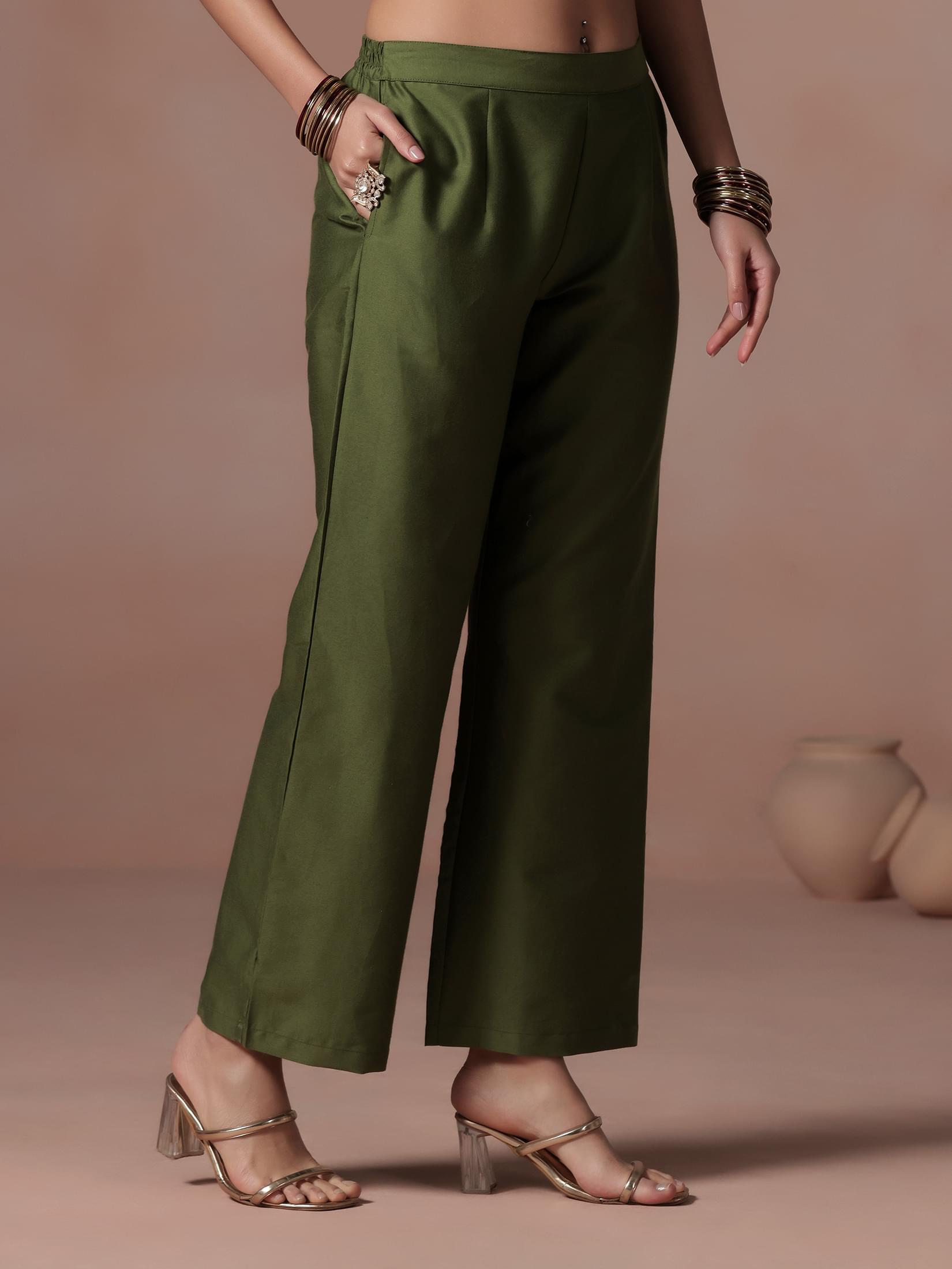 Winter Women Acrylic Jacquard Green Kurta Comfort Pant Dupatta.