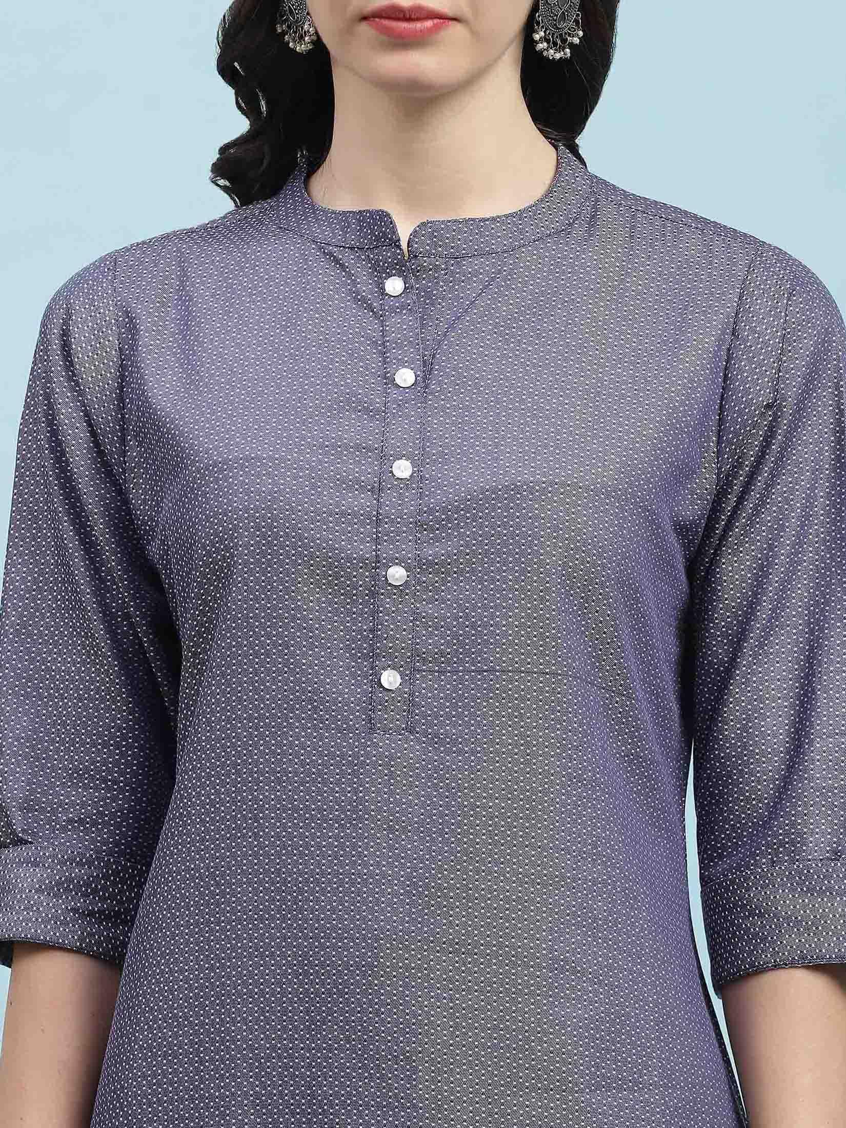 Indiessence (Buy 2 @ 499) Blue Solid Cotton Kurta.