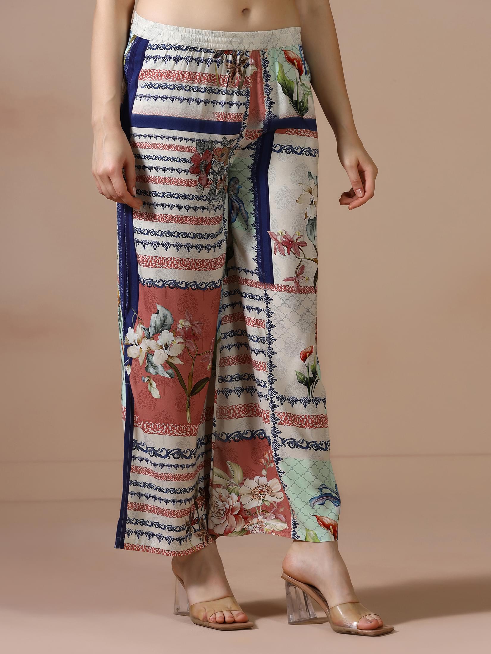 Women Liva Beige Printed Co Ord Set.