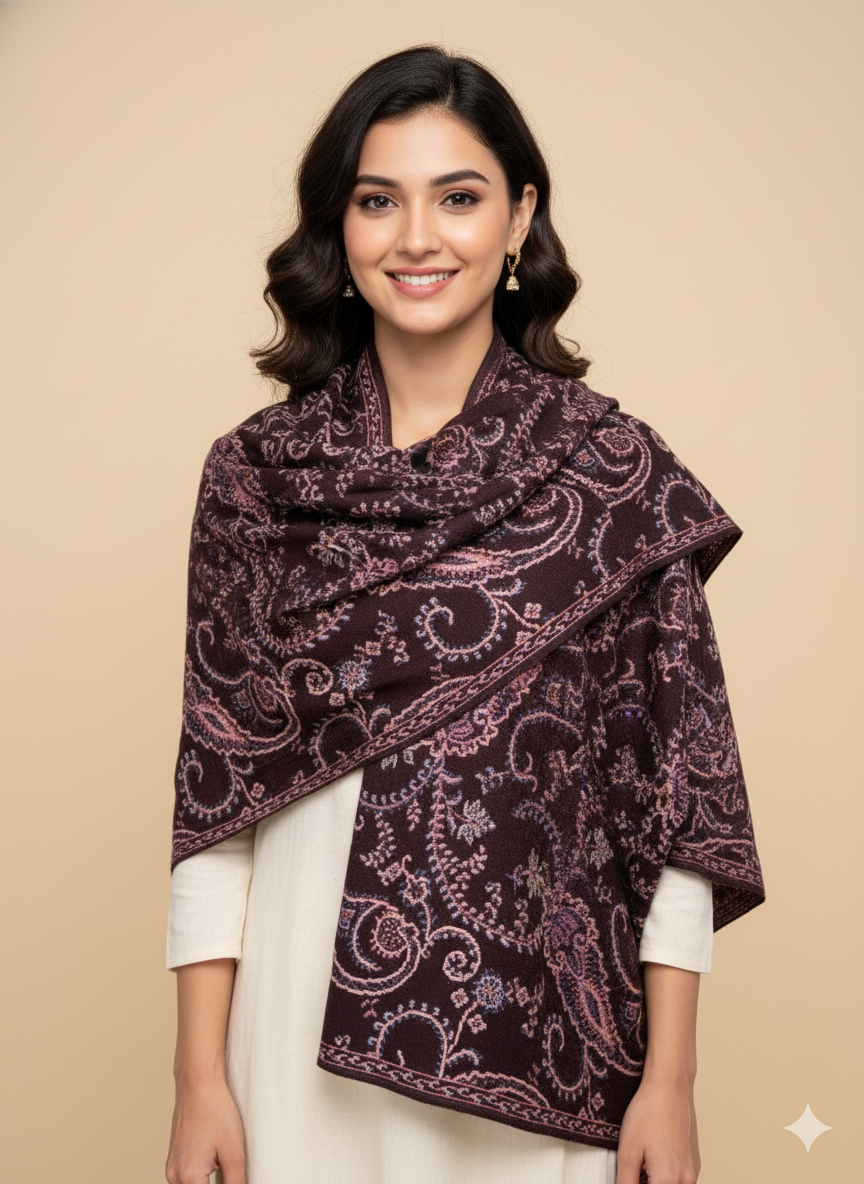 Winter Wear - Soft Knitted Warm Grey Acrylic Women Shawl